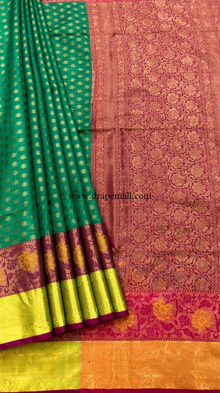 SUBINDA 2 BANARASI TISSUE SILK GOLD SAREE.
