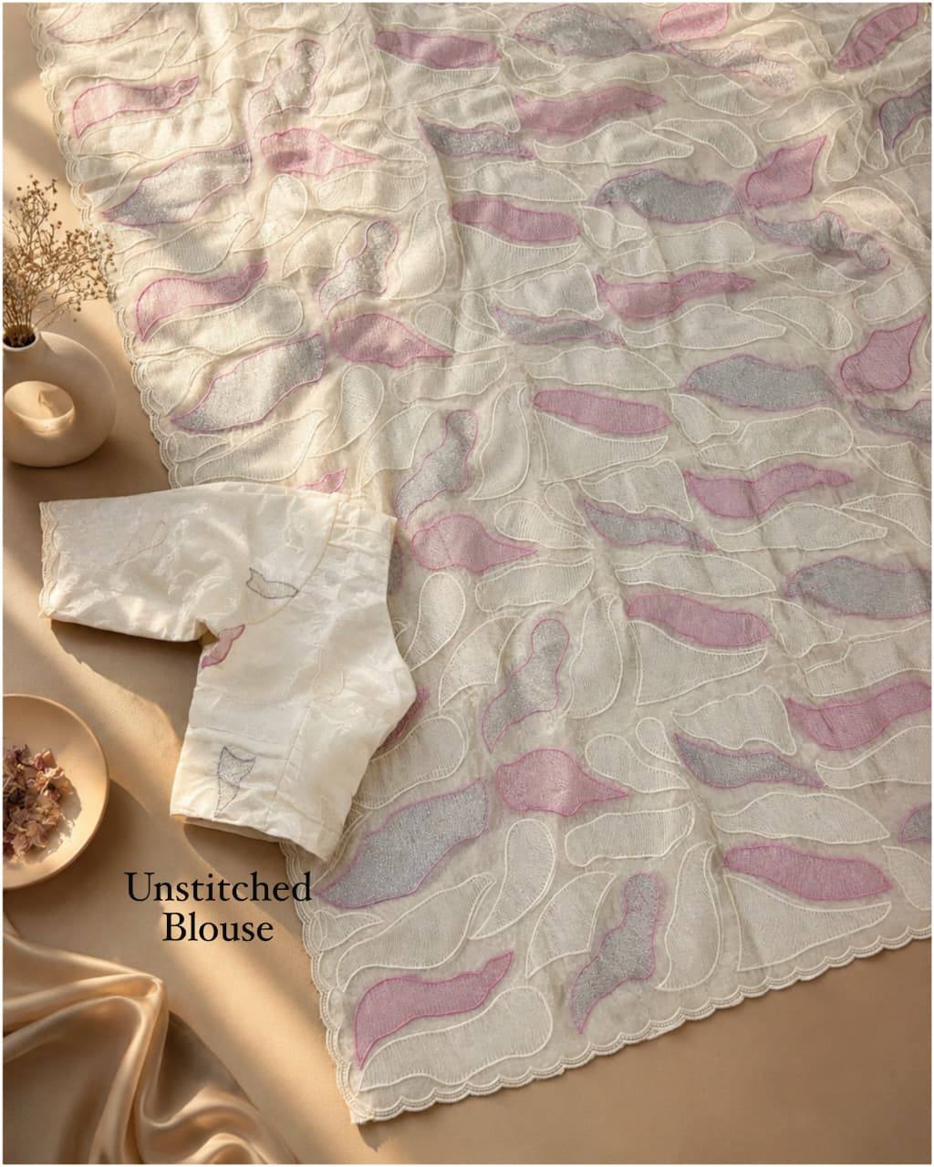 Appliqa Chanda Silk Turkish Embroidery Saree