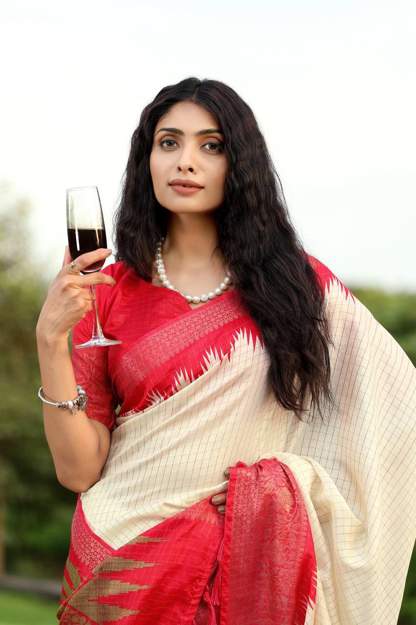 Hermony Soft Chanderi Chex Saree