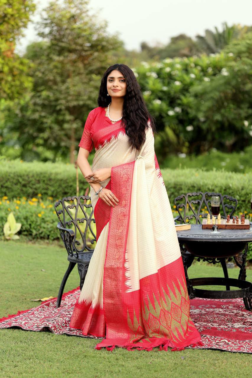Hermony Soft Chanderi Chex Saree
