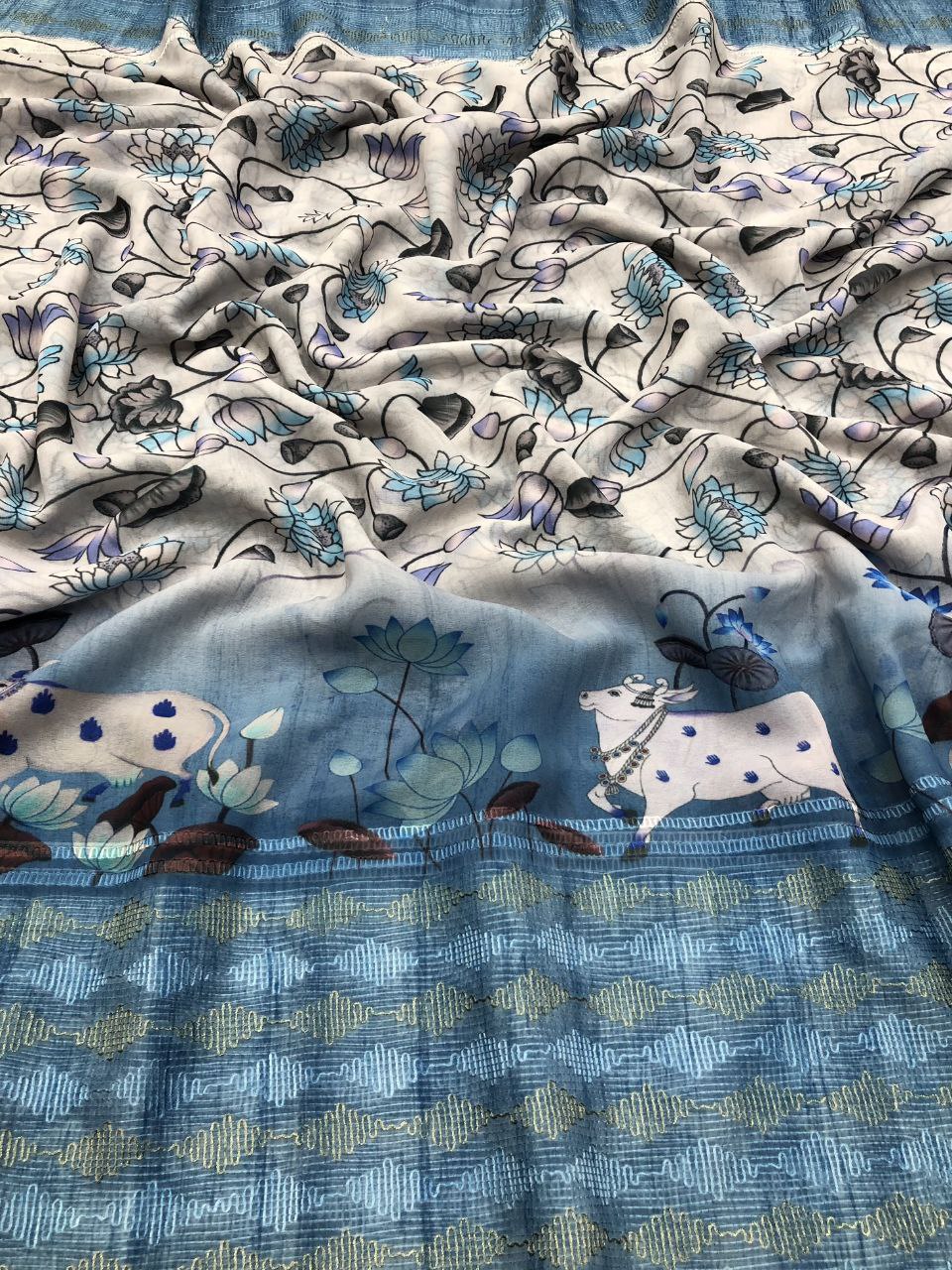 Muneera 2 Chiffon Pichwai digital print Saree