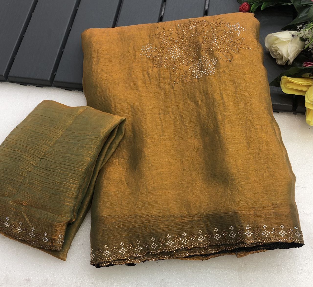 Ruffle Soft & Smooth Fendy Chiffon Saree