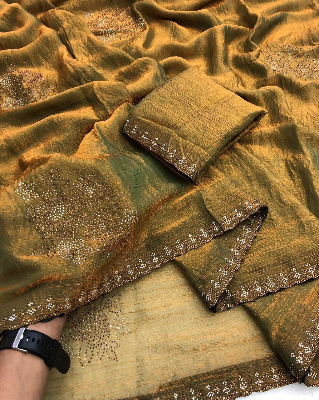 Ruffle Soft & Smooth Fendy Chiffon Saree