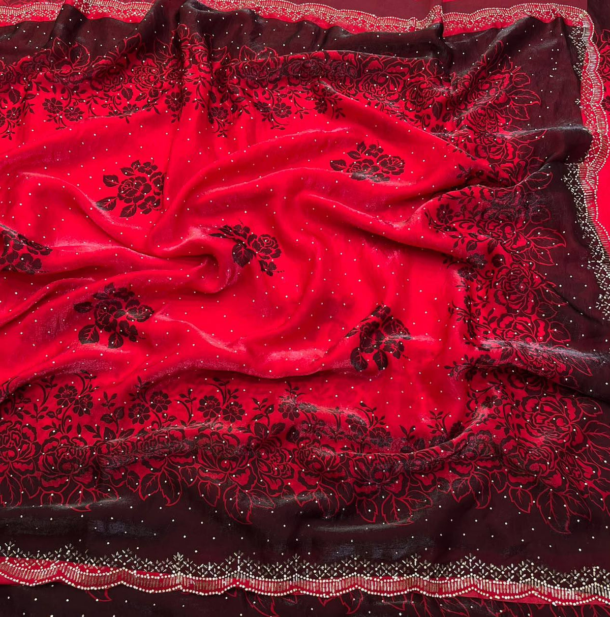 Surkh Space Silk Printed Saree