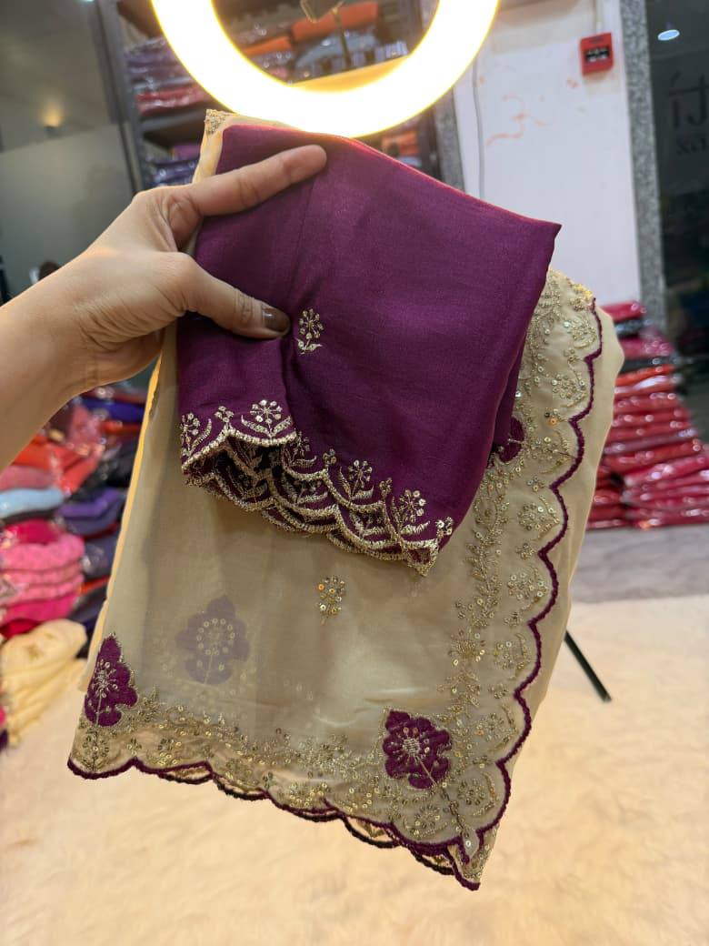 Vanshika Star Georgette Embroidery Work Saree
