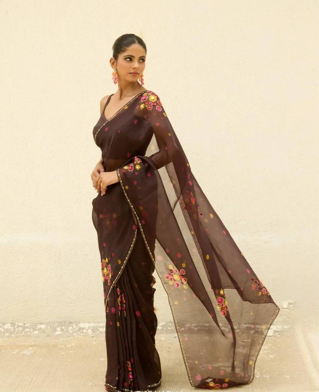 Twinkle Tebby Silk Cutdana Sequence Work Saree