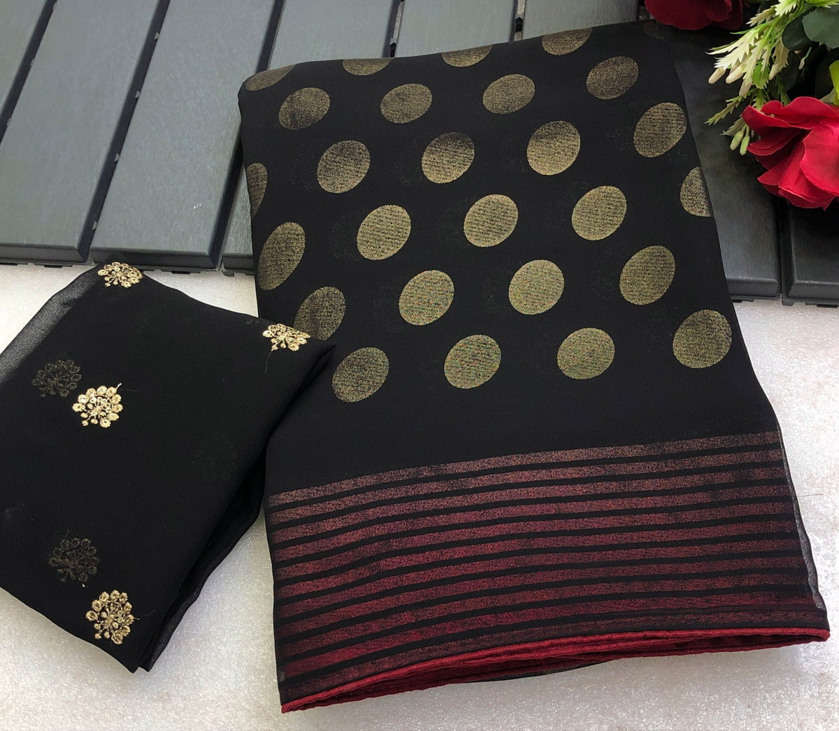 Zimal Chiffon Foil Printed Saree