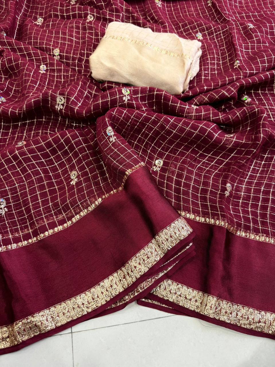 Toniya Viscose Georgette Sequence Work Saree