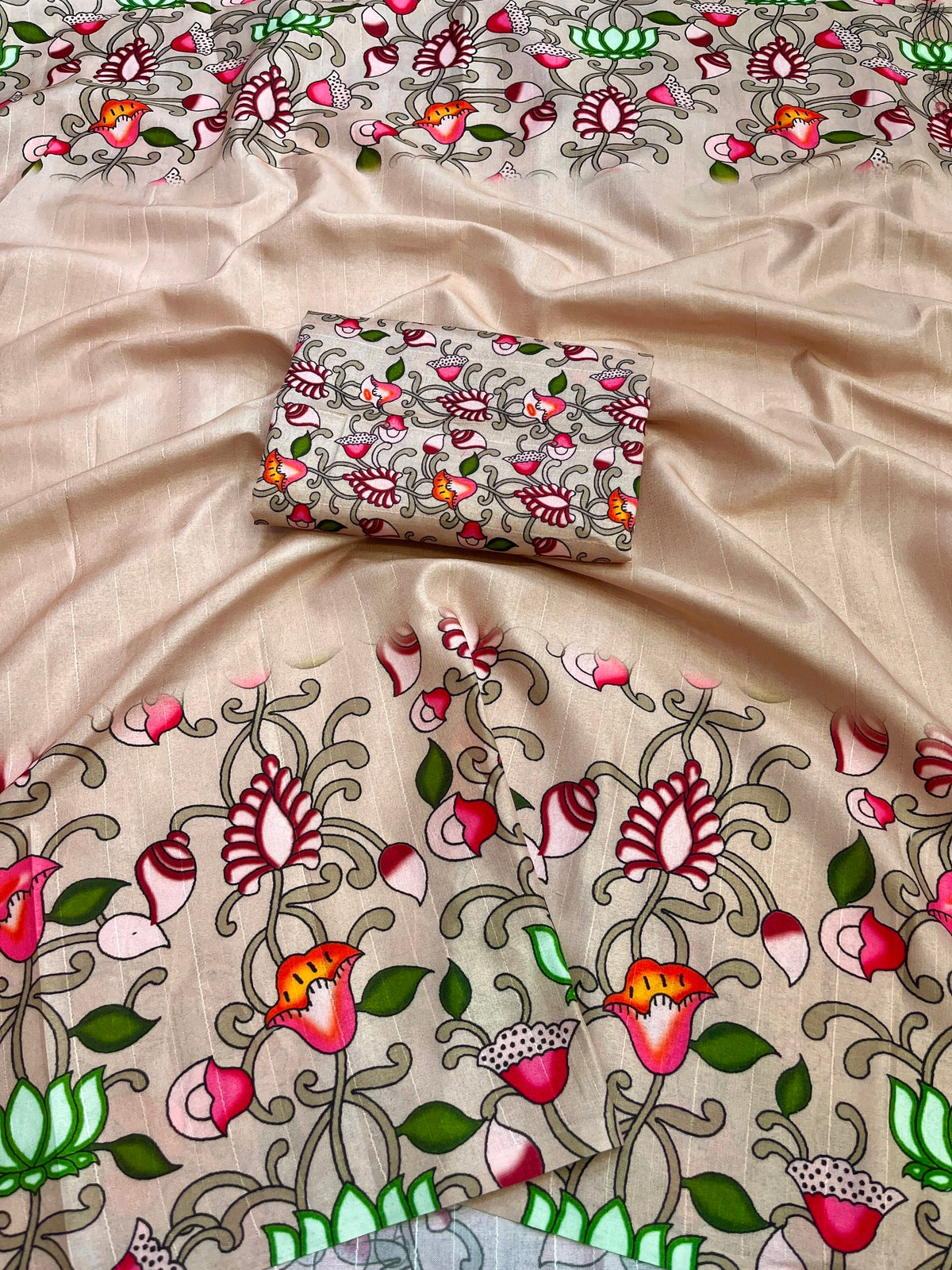 Lewes Handloom tussar silk Printed Saree
