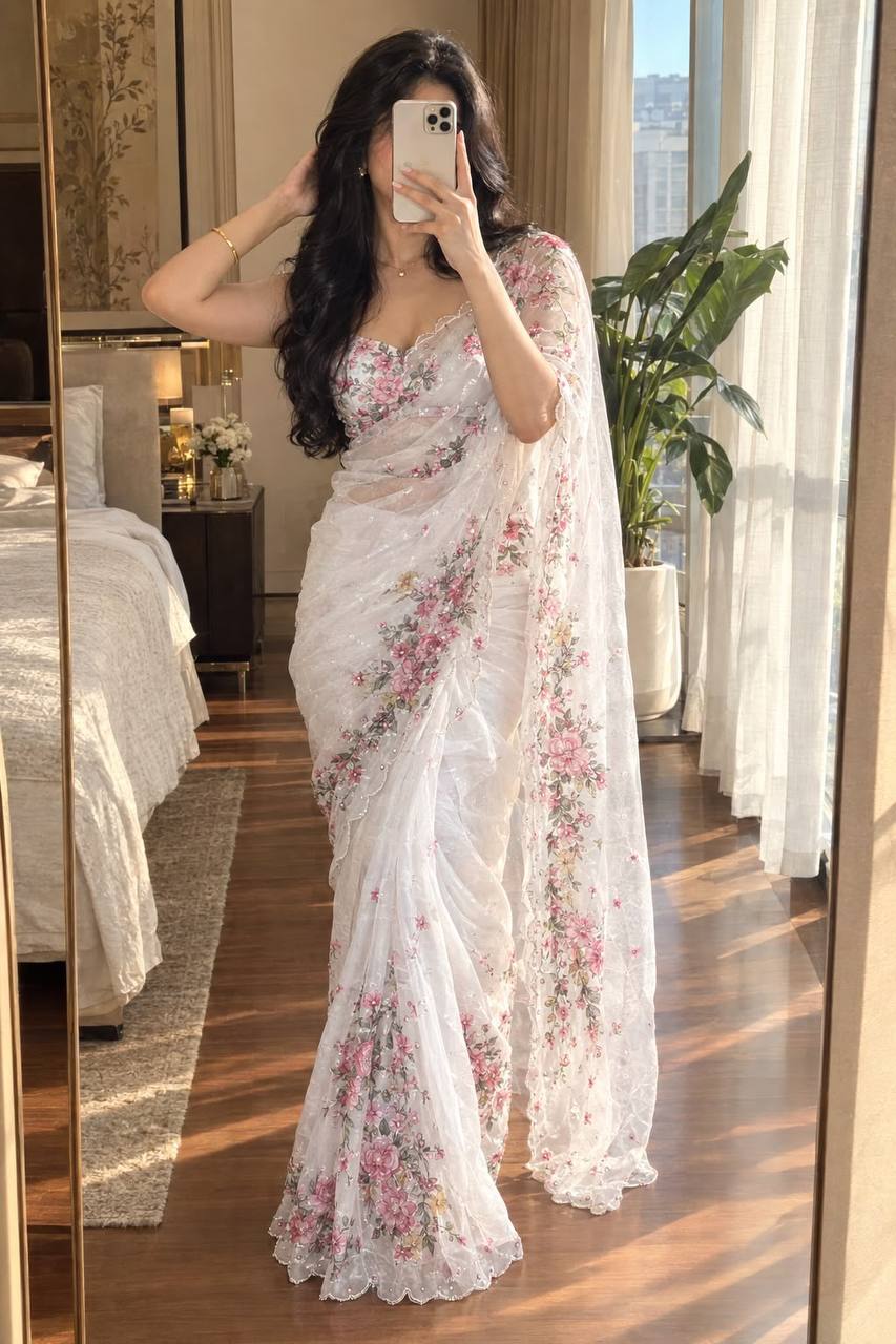 Anahita Soft Teby Silk Floral Print Saree