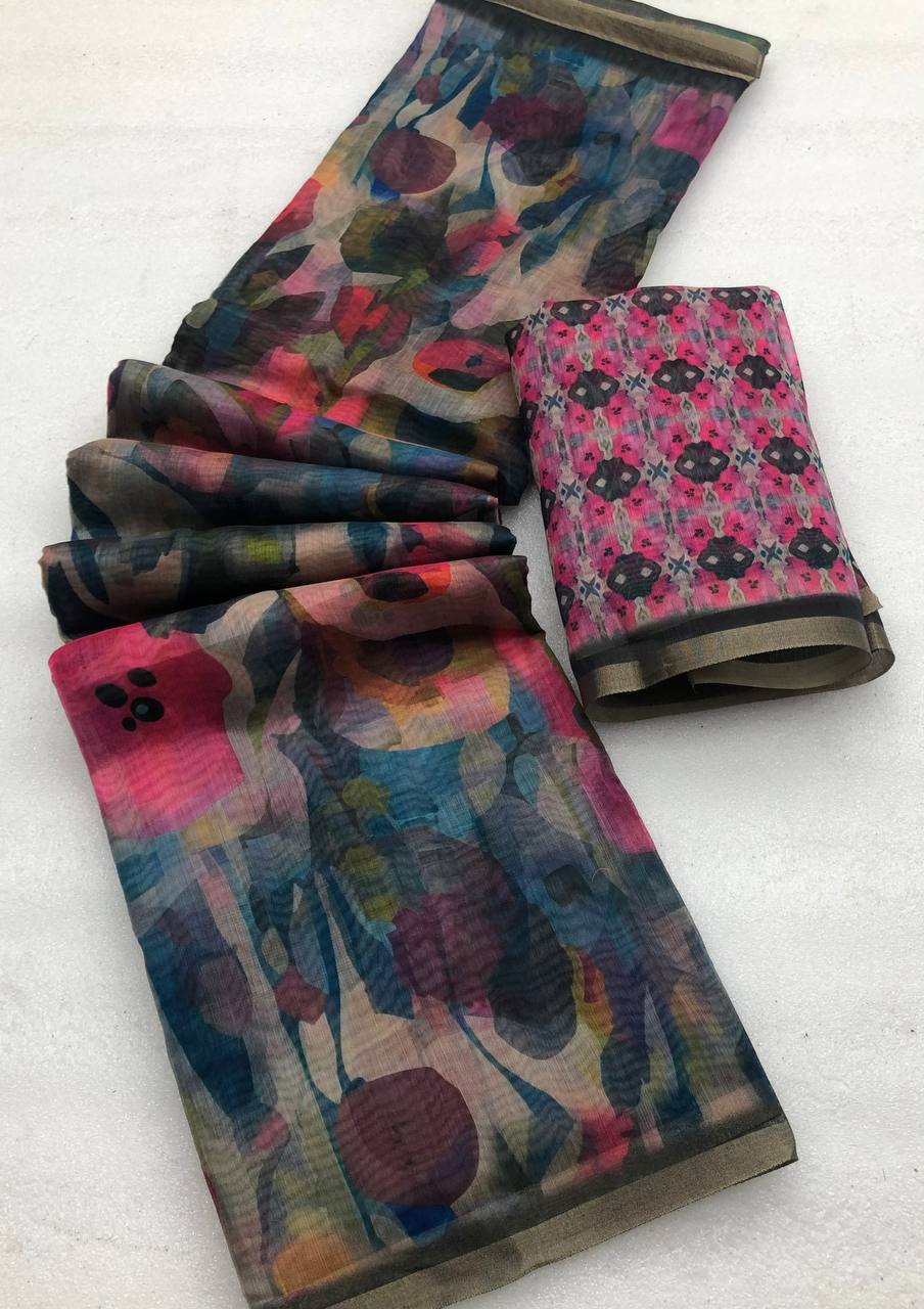 Coin Linen Printed Saree