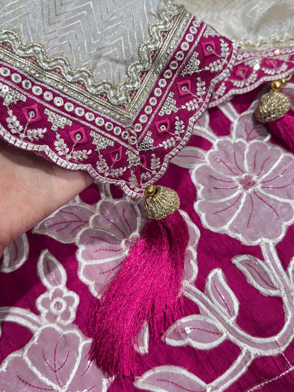 Shazim Viscose Satin Sequin Embroidered Work Saree