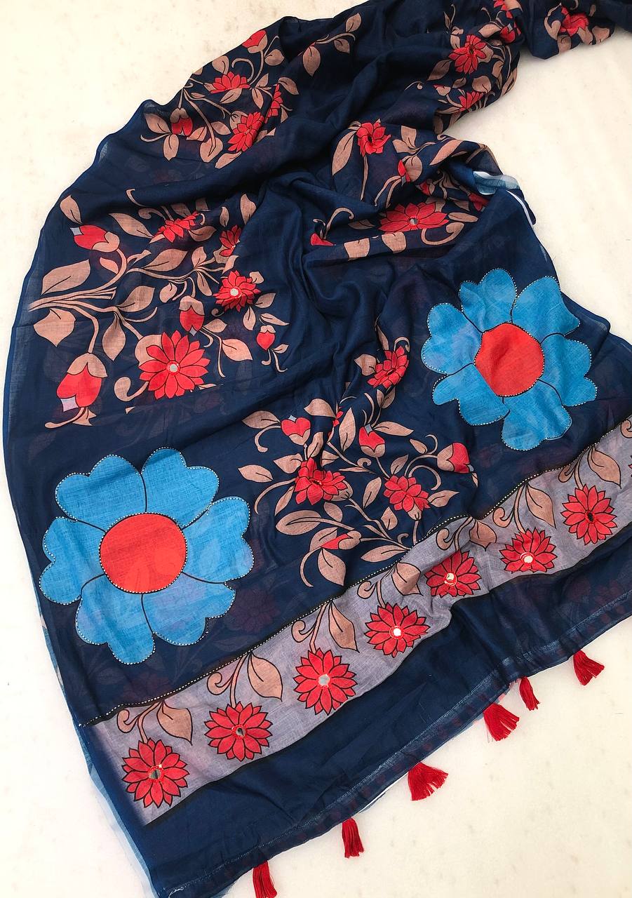 Neelika Linen Cotton Prints All Over Saree