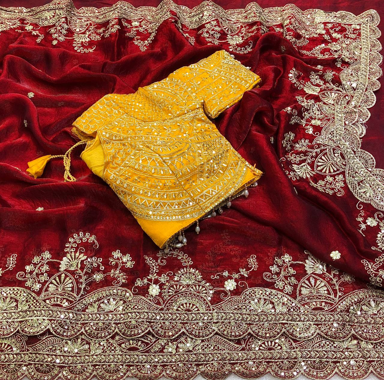 Suhani Space Silk Coading Embroidery Work Saree