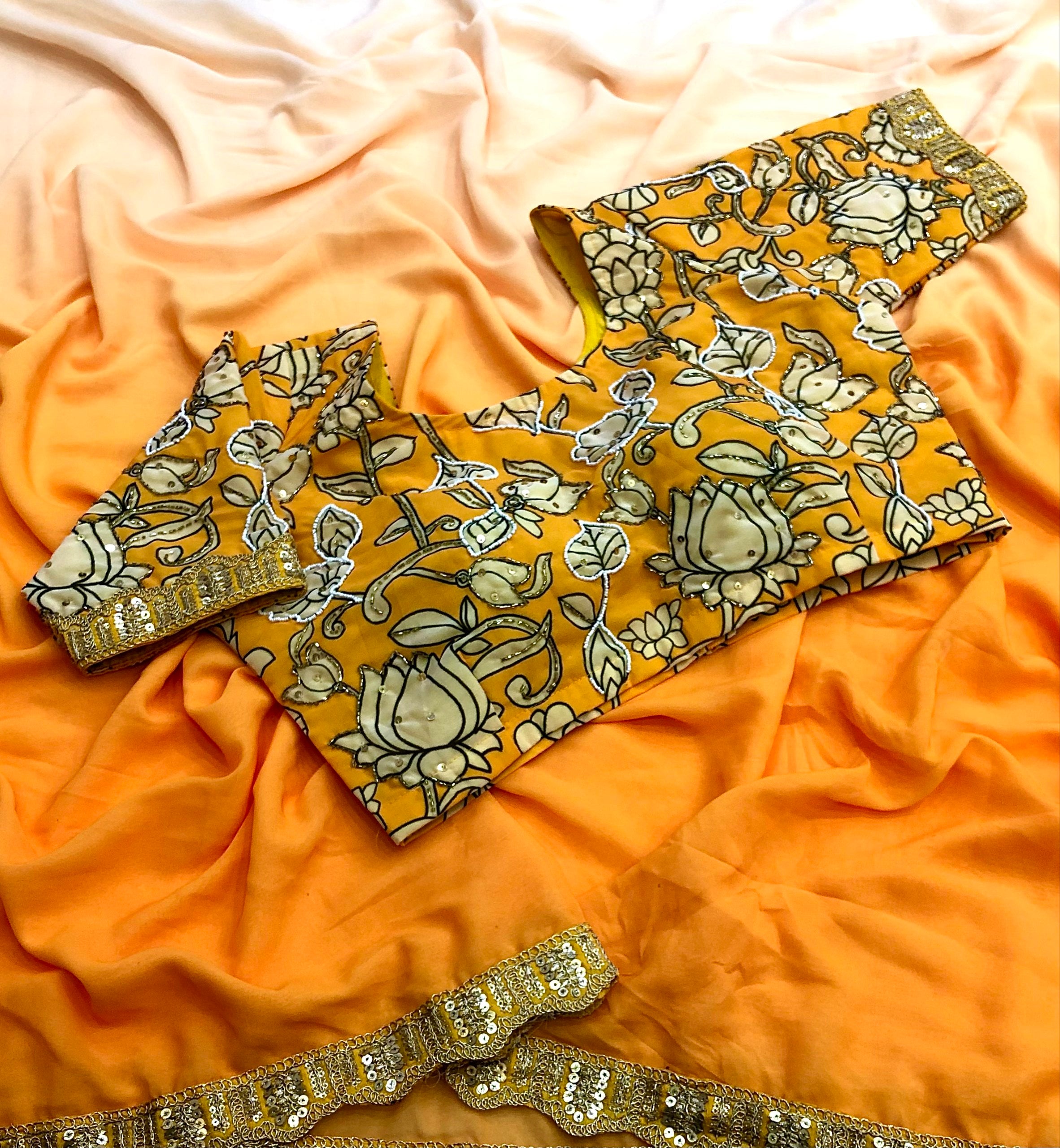 Lifaat Weightless Chiffon Shaded Embroidery Saree