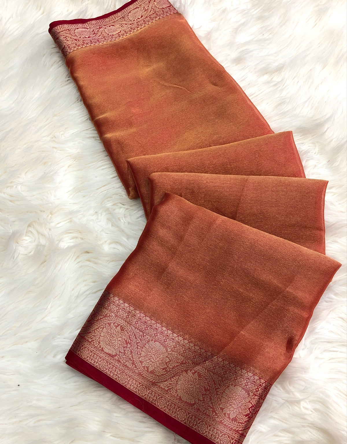 Bottom Fendy Satin 2 Tone Weaving Saree