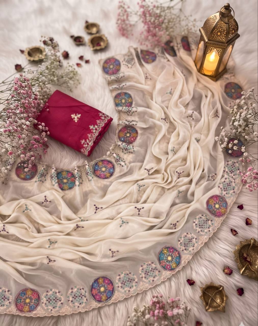 Roshni H.O Silk Embroidery Sequence Saree