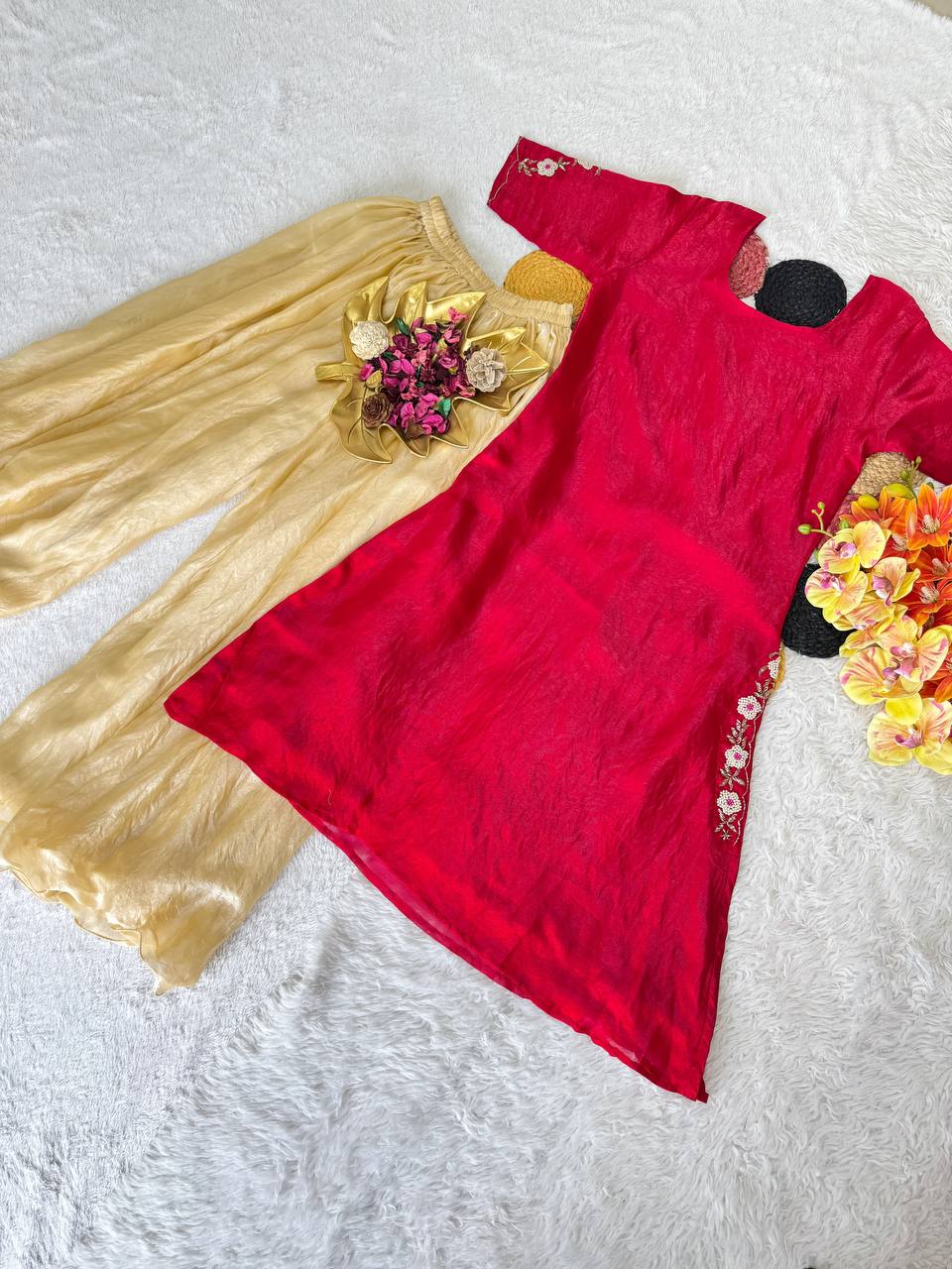 Laali Space Silk Stitched Kurti and Plazo