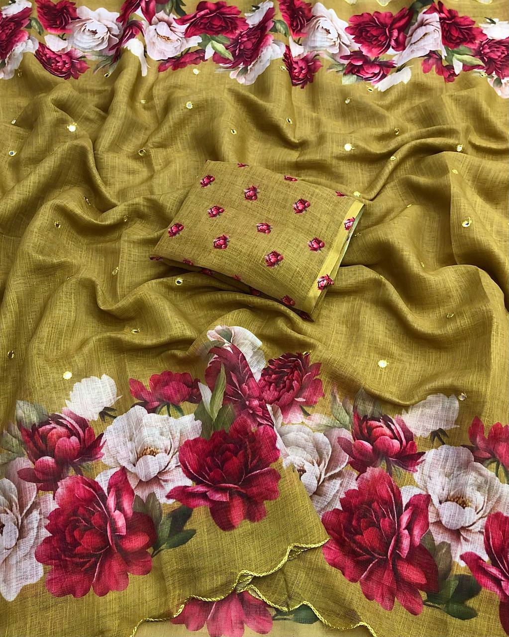 Sitara Linen Printed Saree