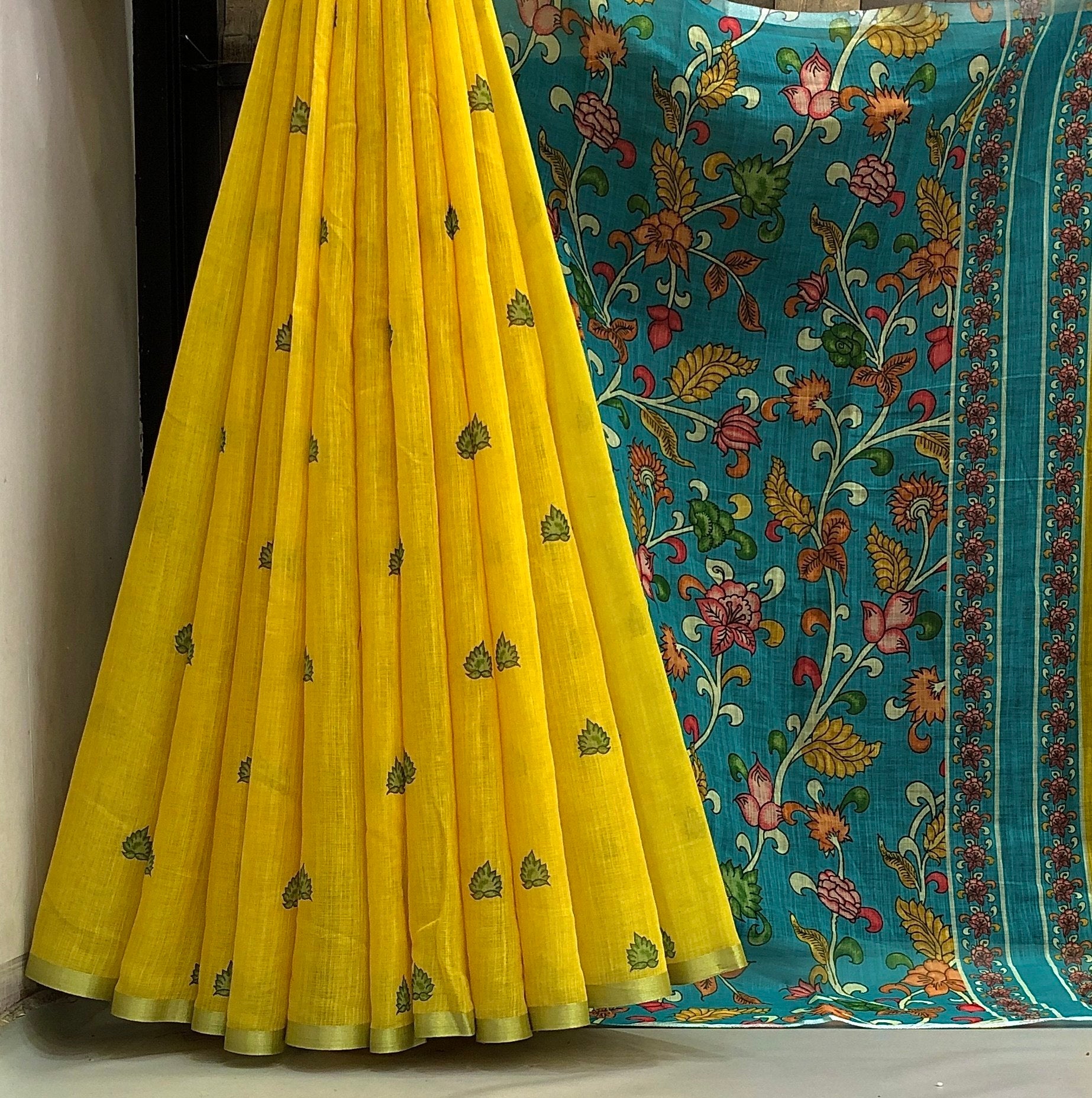 Vaani Linen cotton printed saree
