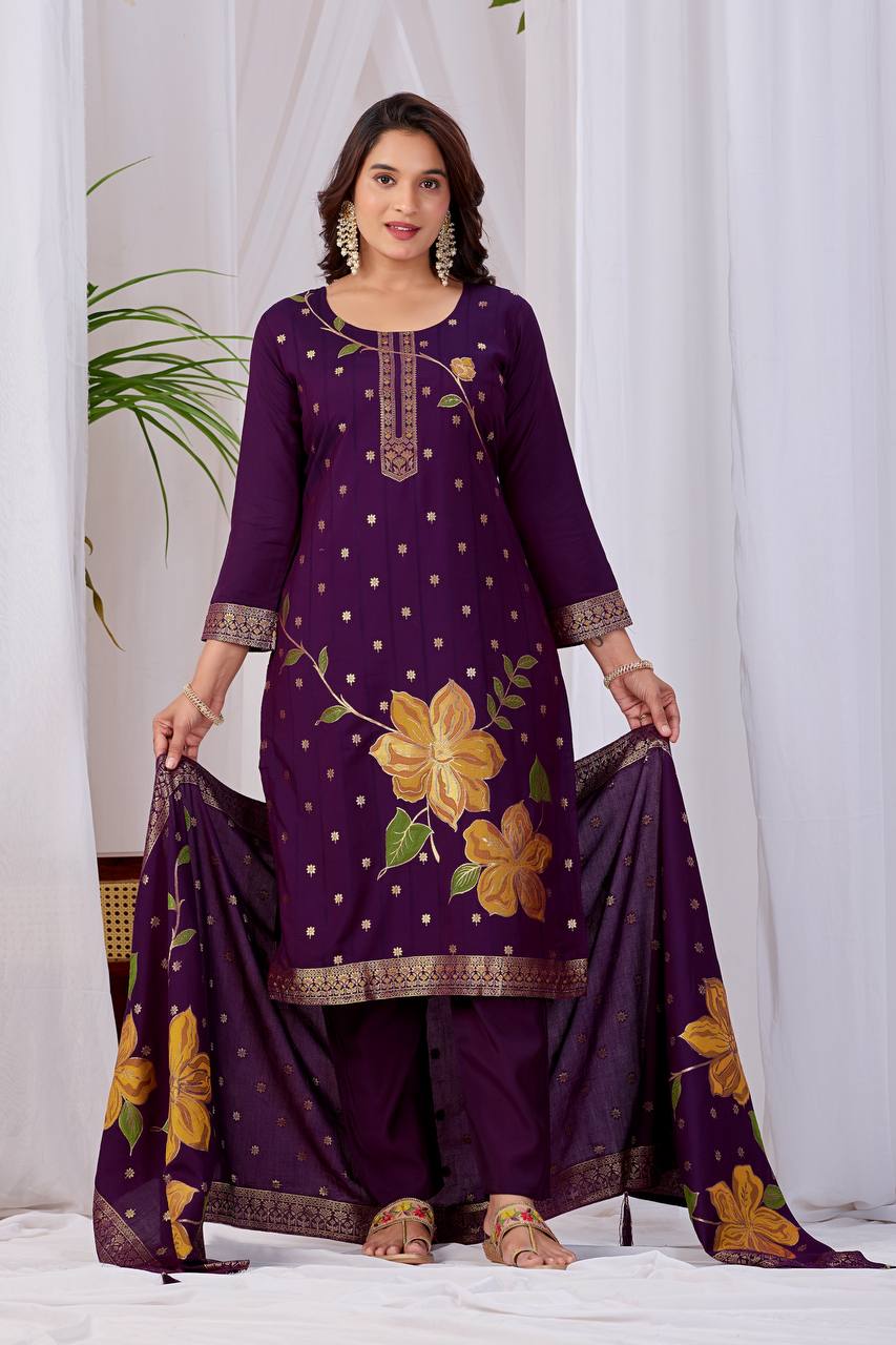 Suhani Banarasi Stitched 3 Peace Suit