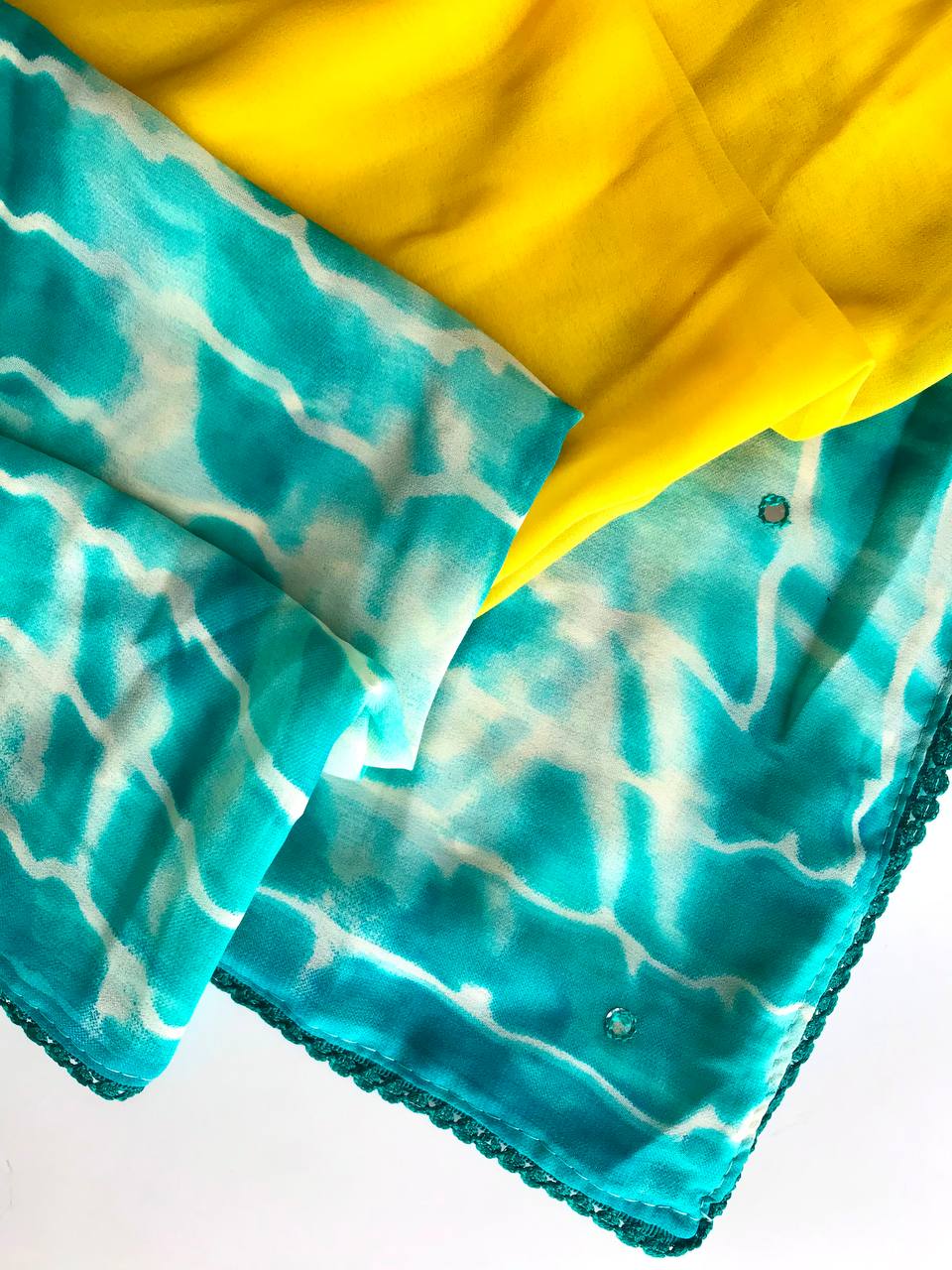 Neelamber Georgette Shibori Printed Saree