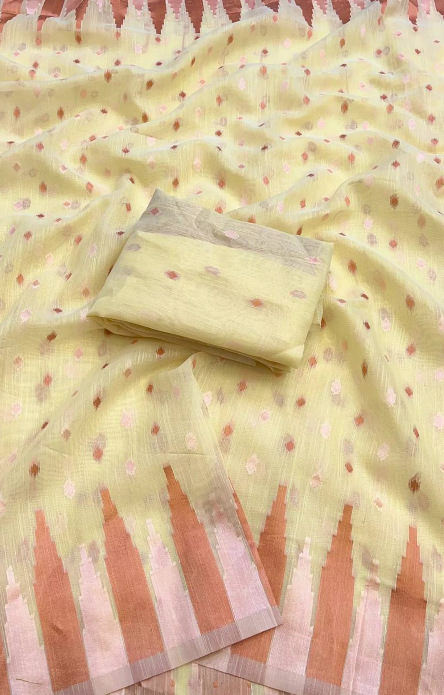 JIYARA SOFT COTTON WITH TEMPLE DESIGN SAREE