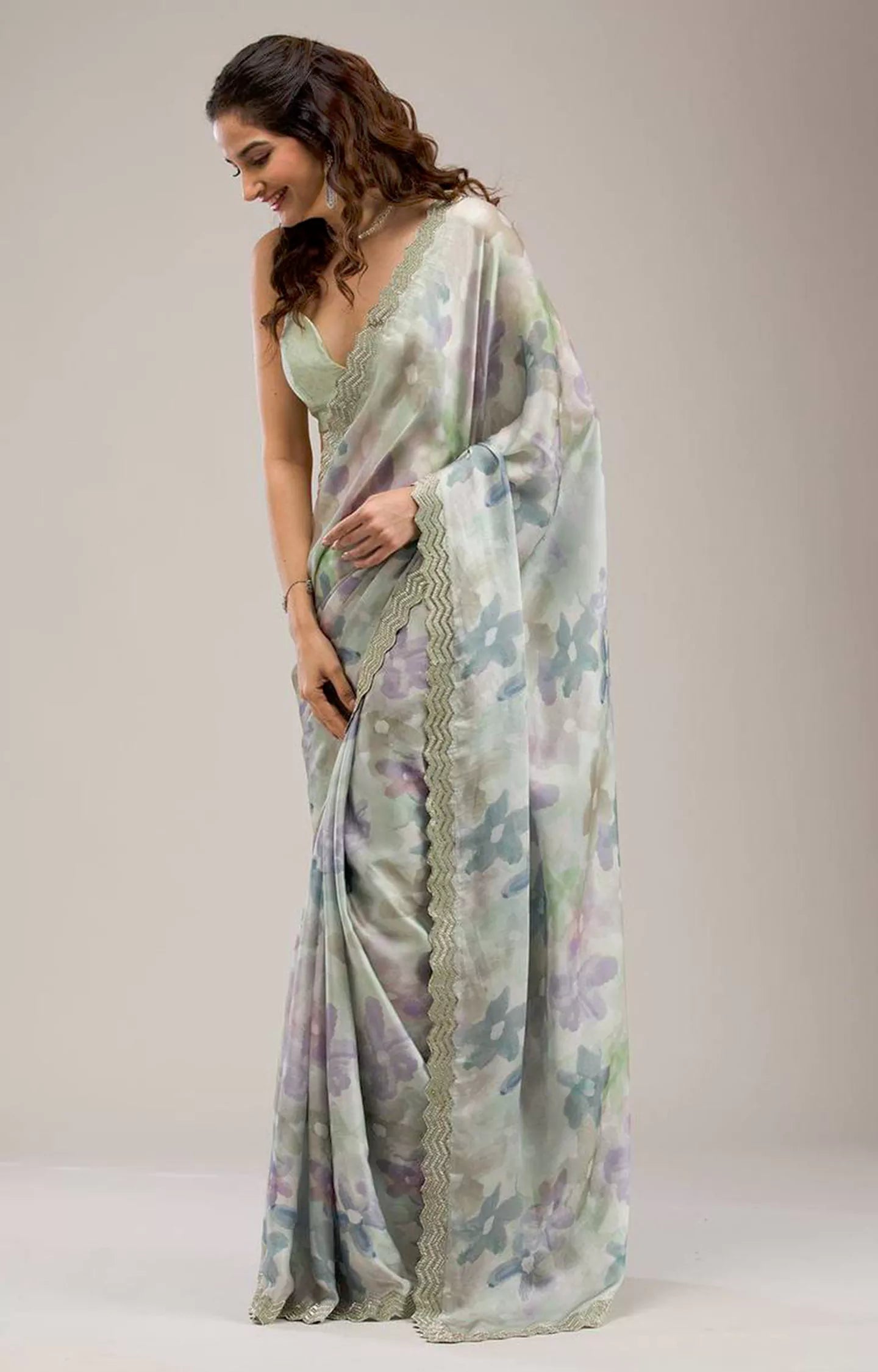 COOPER SATTIN GEORGETTE SILK SAREE