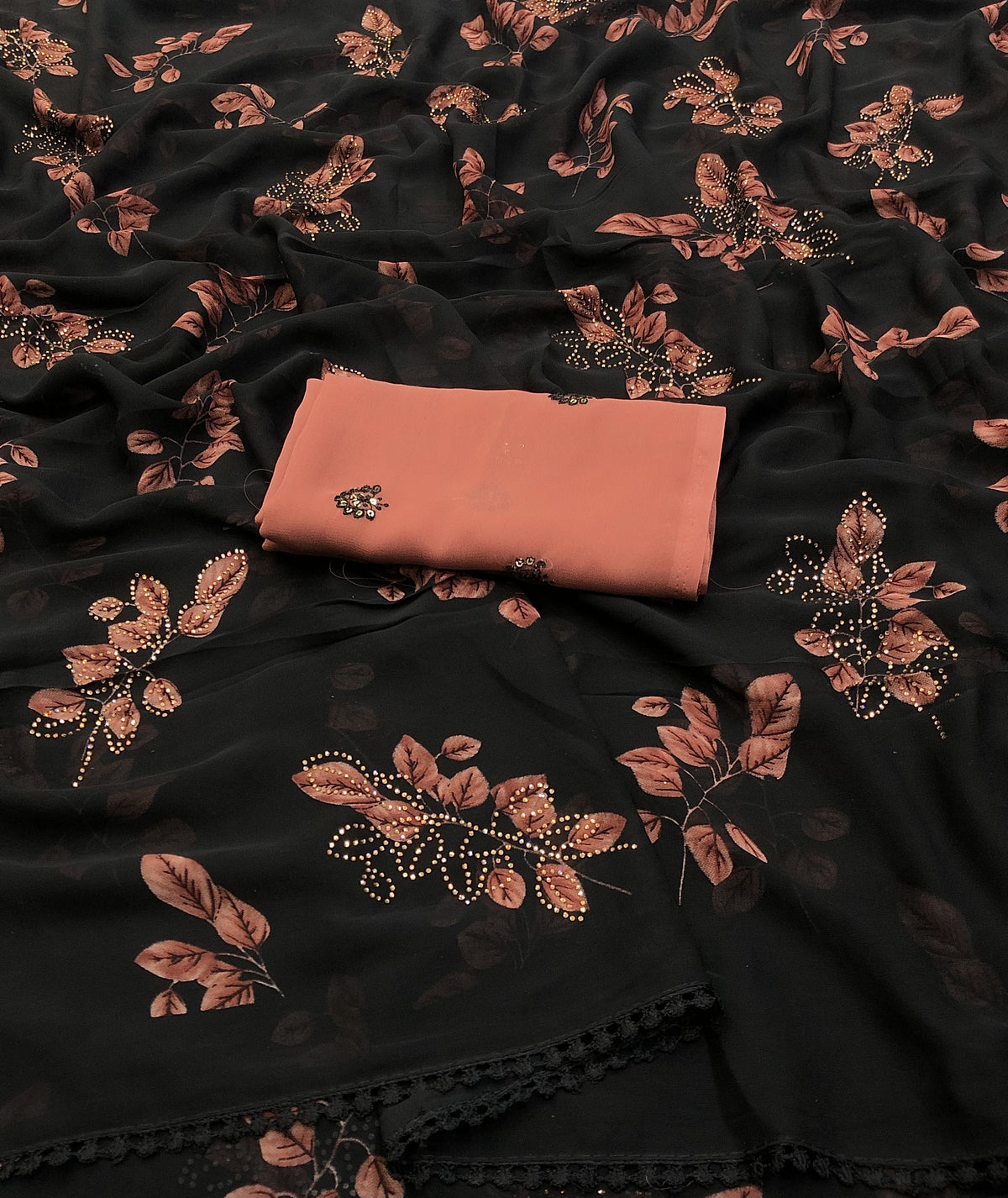 Rineza Weightless Chiffon Floral Digital Print Saree