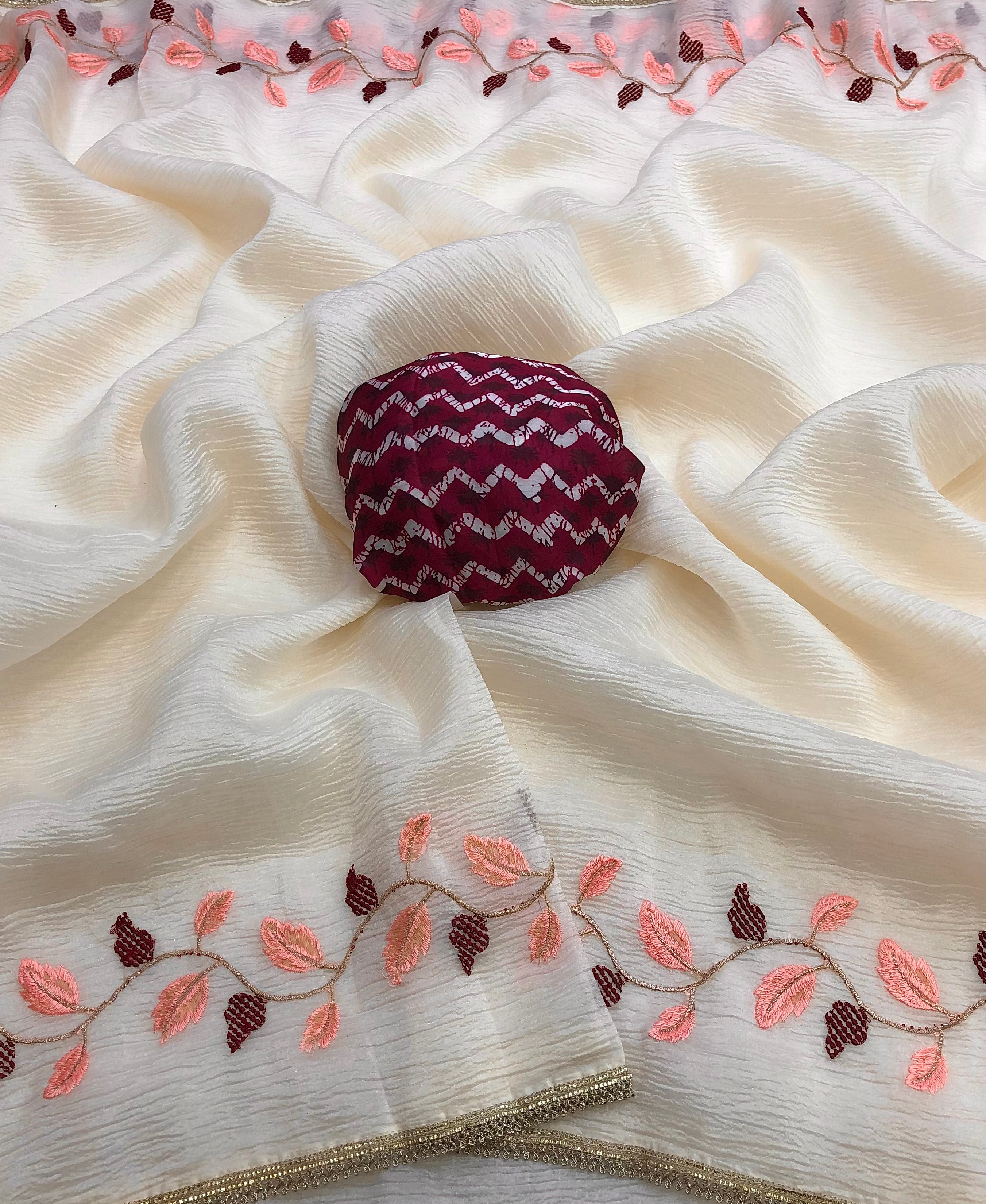 Alayna Chiffon Crush Silk Saree