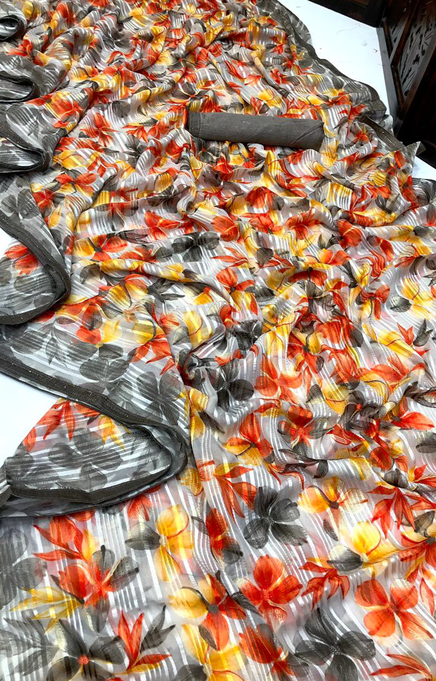 MATISHA CHIFFON WITH SATIN LINING WITH BEAUTIFUL FLORAL PRINT SAREE