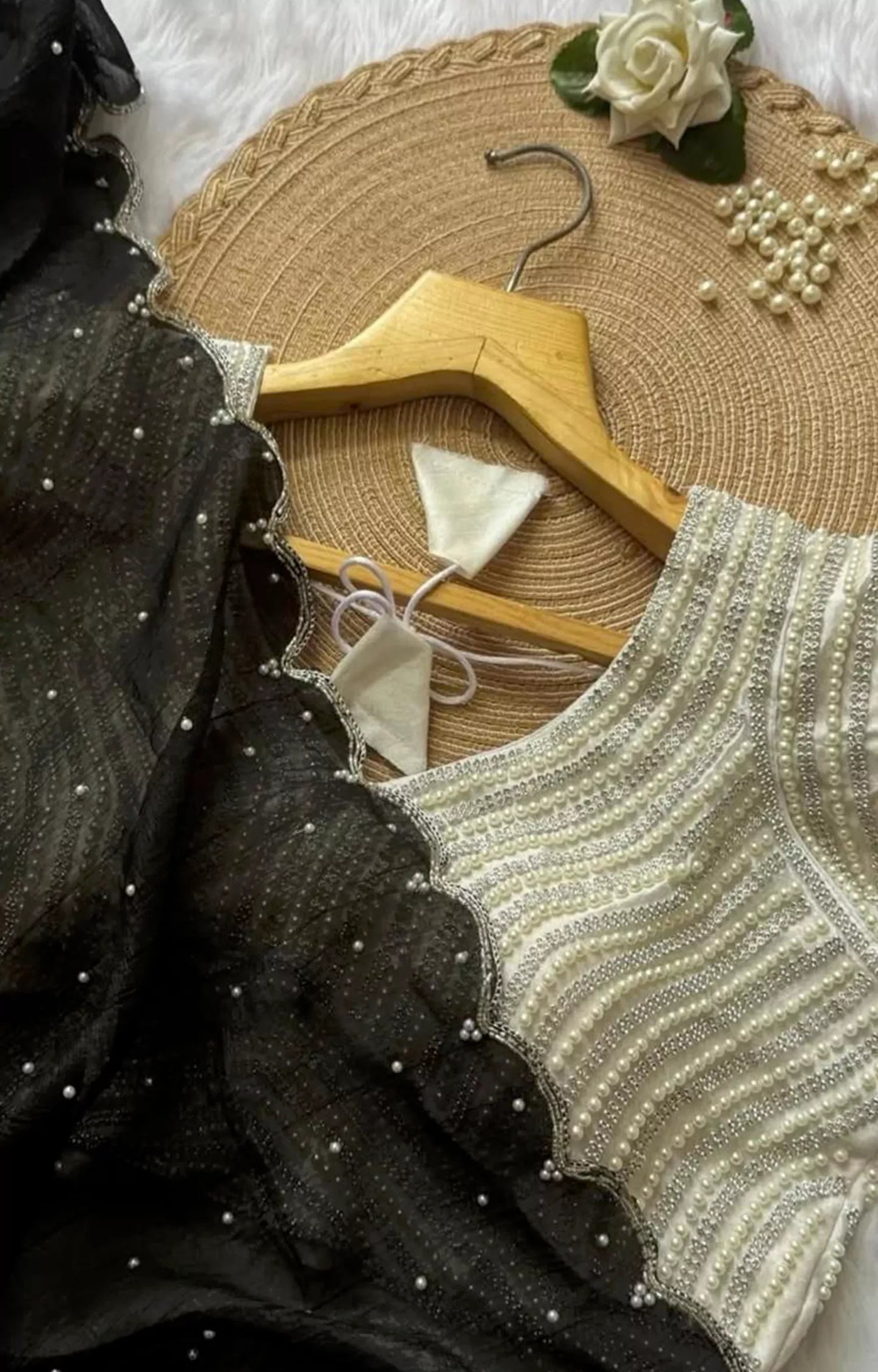 REGENT CRUNCHY SILK WITH MOTI WORK SAREE