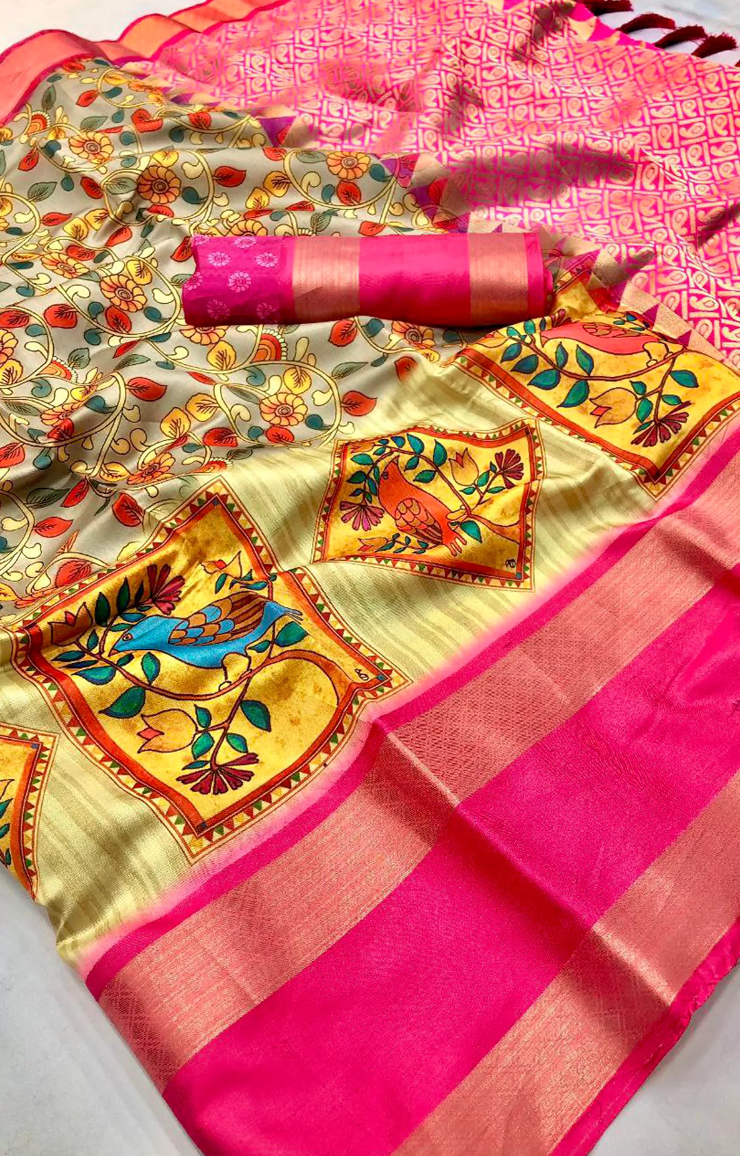 SARAS SOFT SILK GOLD ZARI WEAVING SAREE.