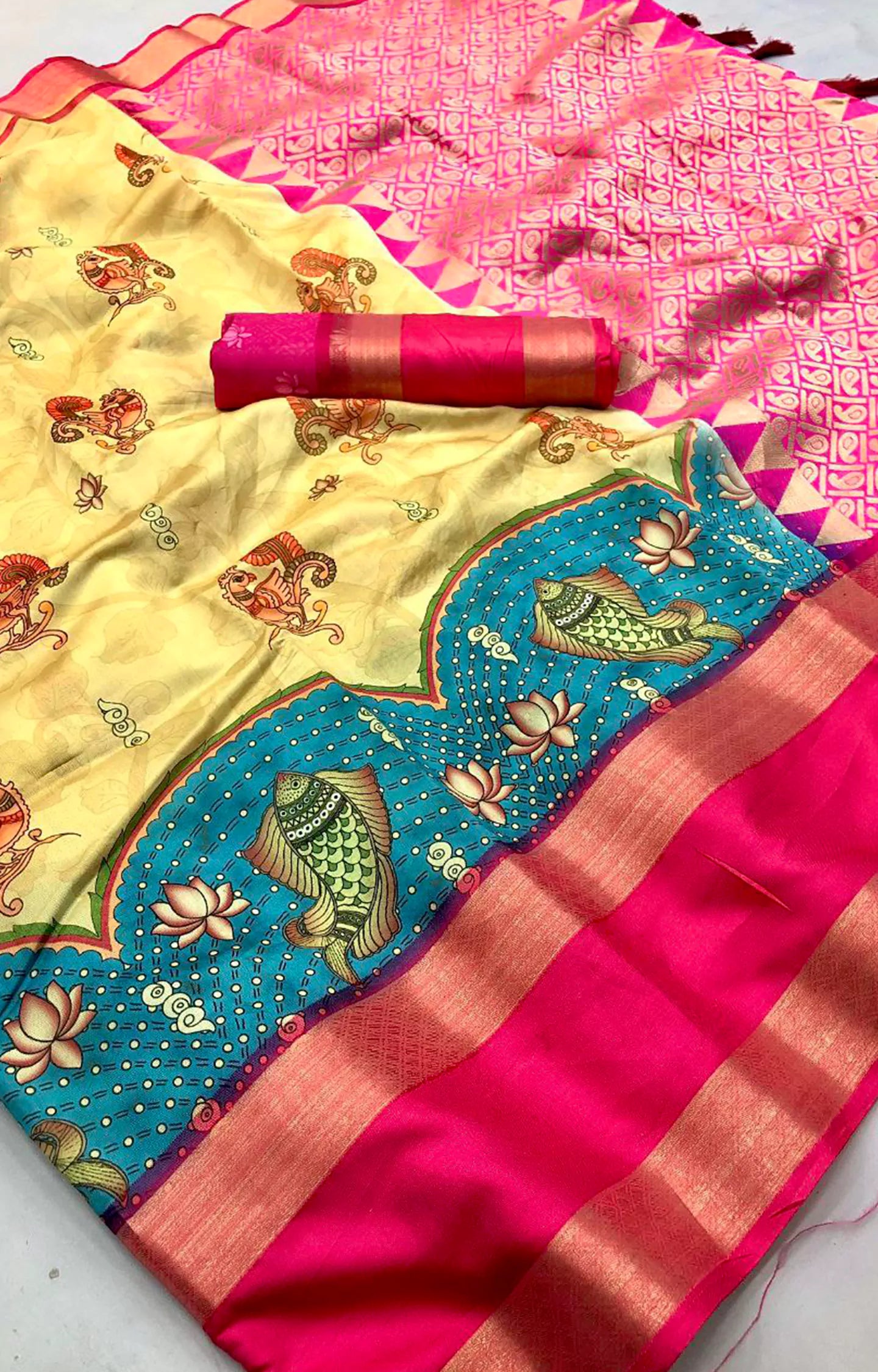 SARAS SOFT SILK GOLD ZARI WEAVING SAREE.