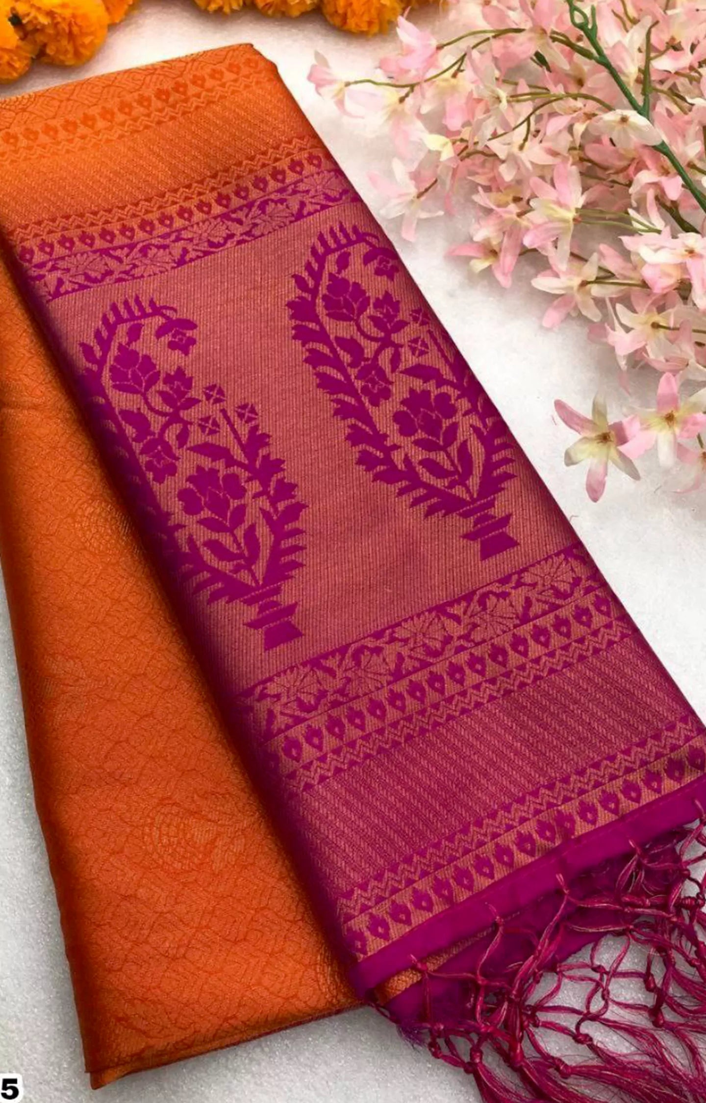 UBAH 2 SOFTY SILK HAND DYED SAREE WITH GOLD ZARI WEAVING