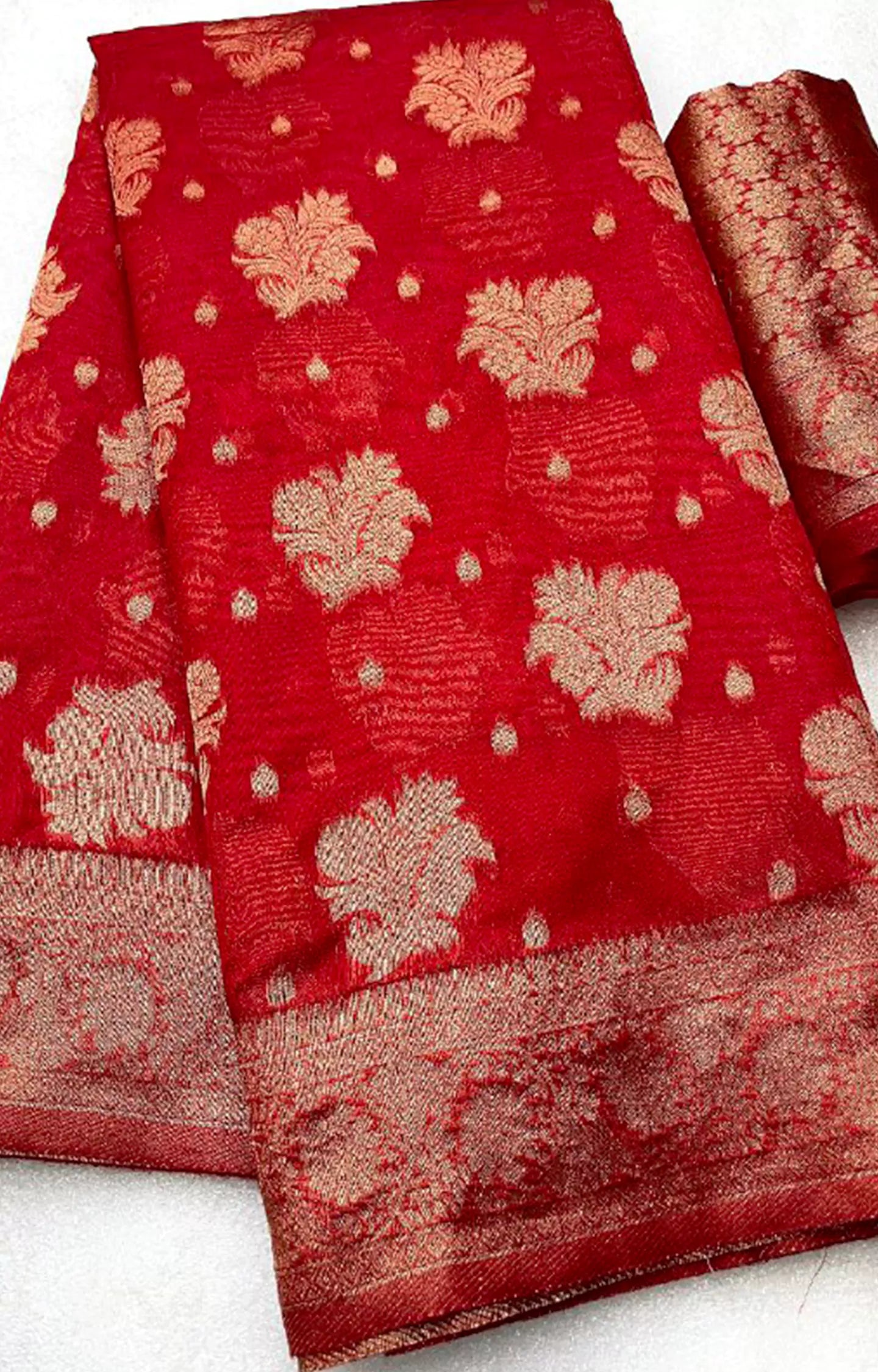 FORCE NEW CHIFFON DYED WEAVING SAREE