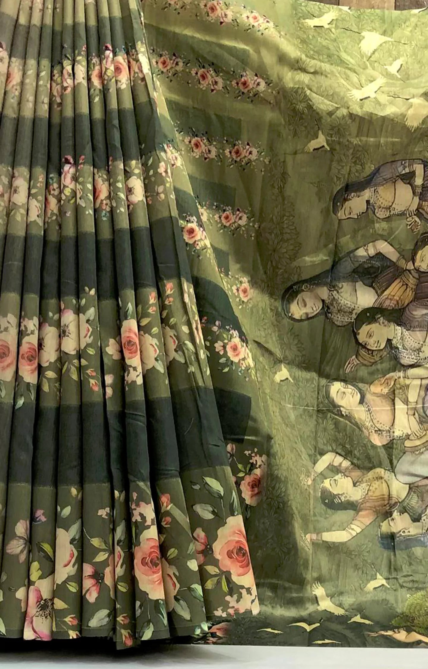 PASONIC SOFT SILK FLORAL DIGITAL PRINTED SAREE