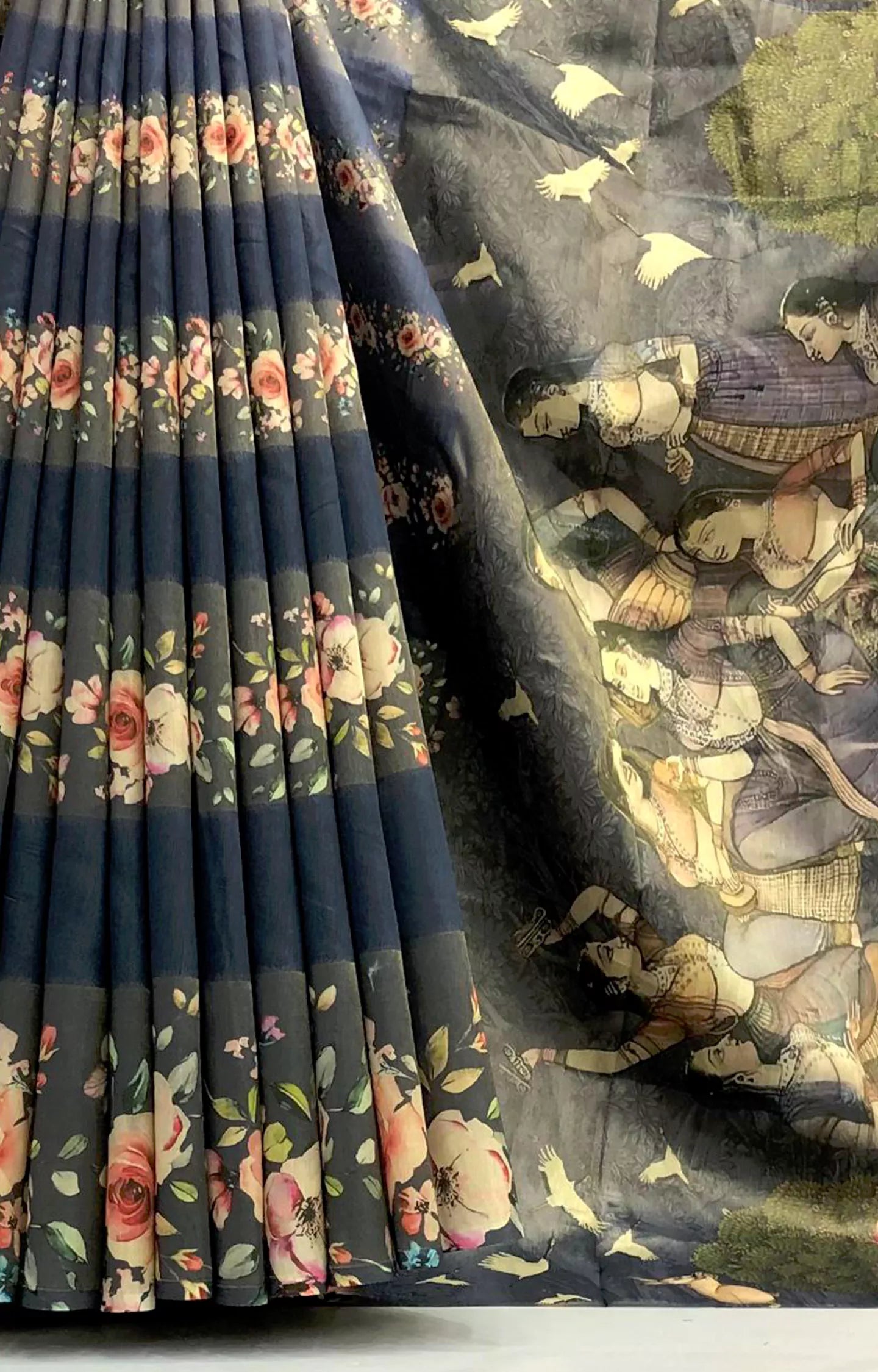 PASONIC SOFT SILK FLORAL DIGITAL PRINTED SAREE