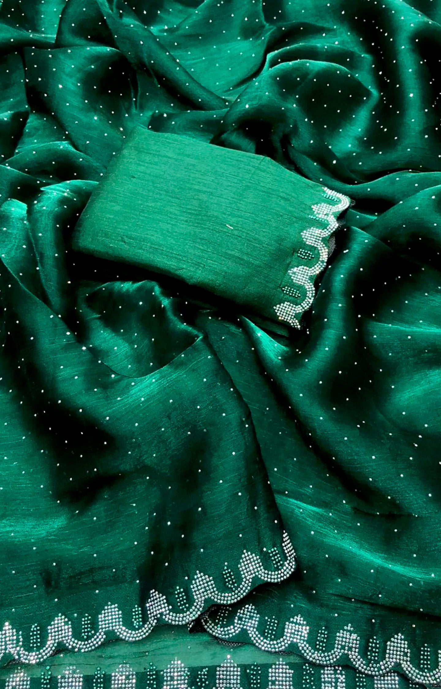 MYSARIAA CHIFFON WITH SIROSKI WORK SAREE.