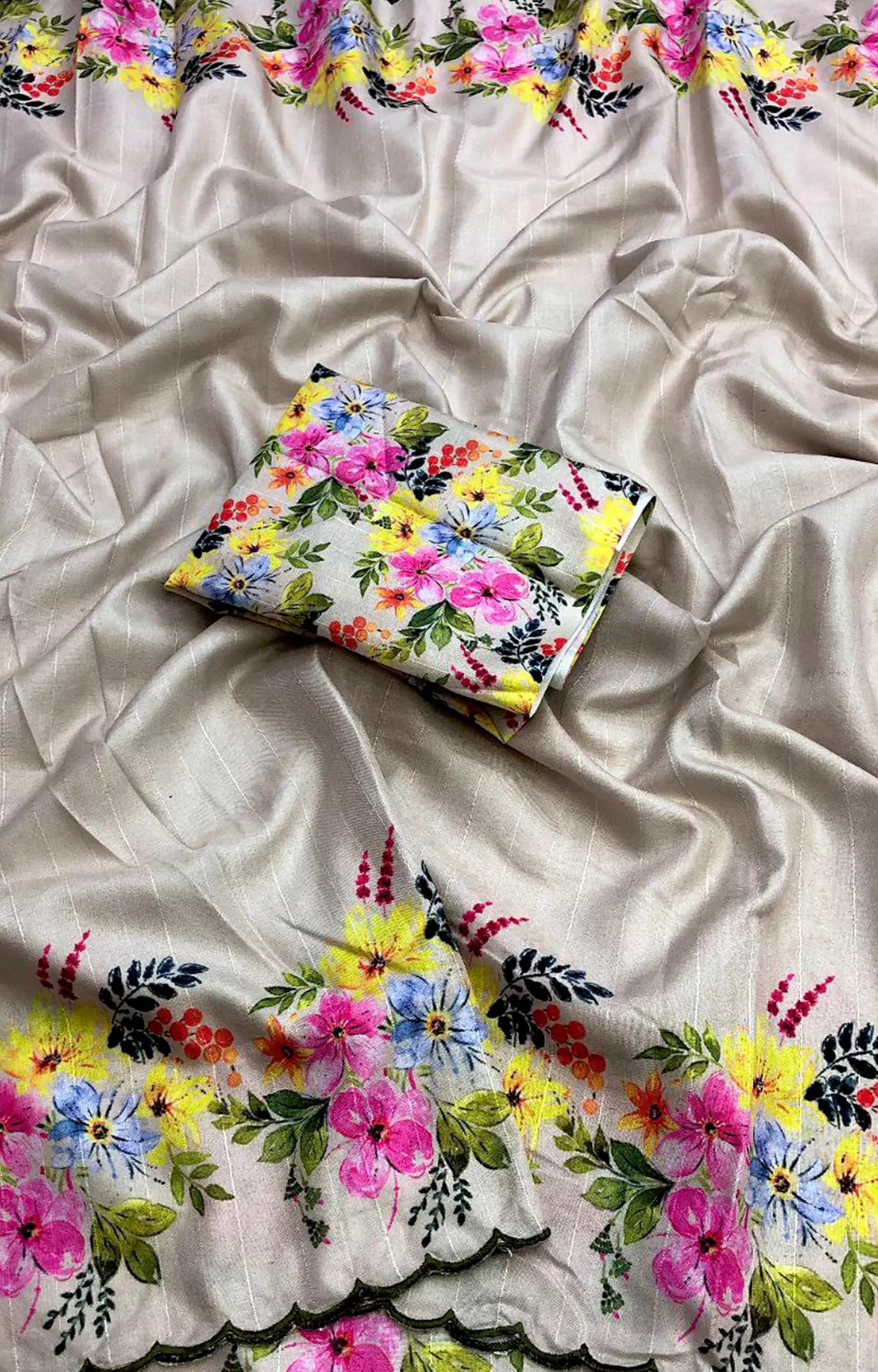 SURMILA TUSSAR SILK PRINTED SAREE