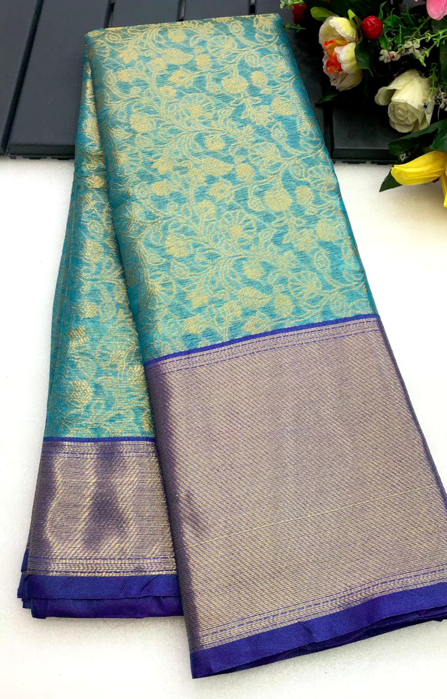 SEELVA TISSUE SILK GOLD ZARI WEAVING SAREE.