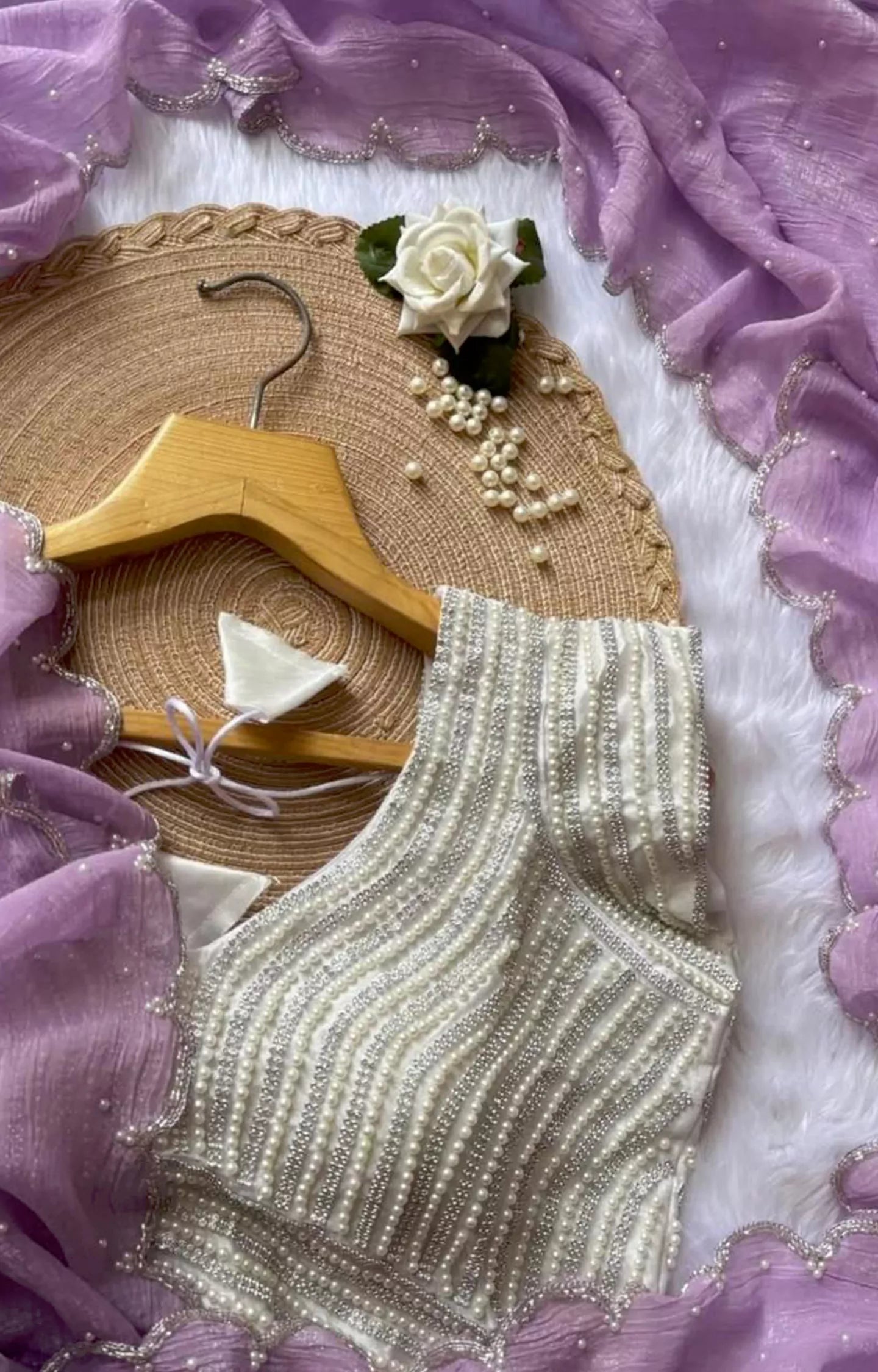 REGENT CRUNCHY SILK WITH MOTI WORK SAREE