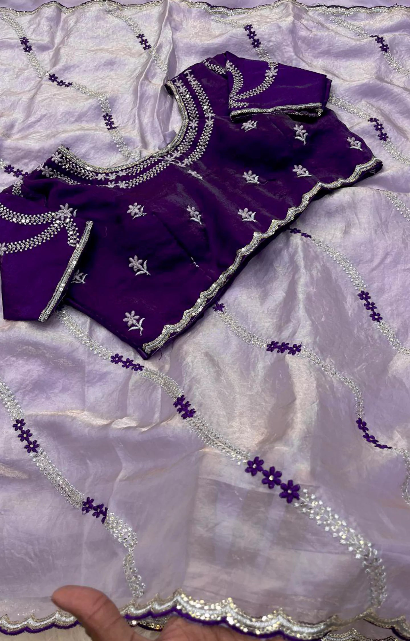 AAFIYAT SOFT STARDUST SATIN FABRIC SAREE