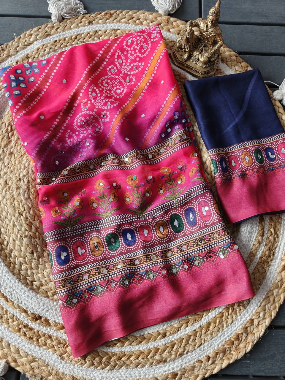 Enid 2 Marsh Mellow Georgette Saree