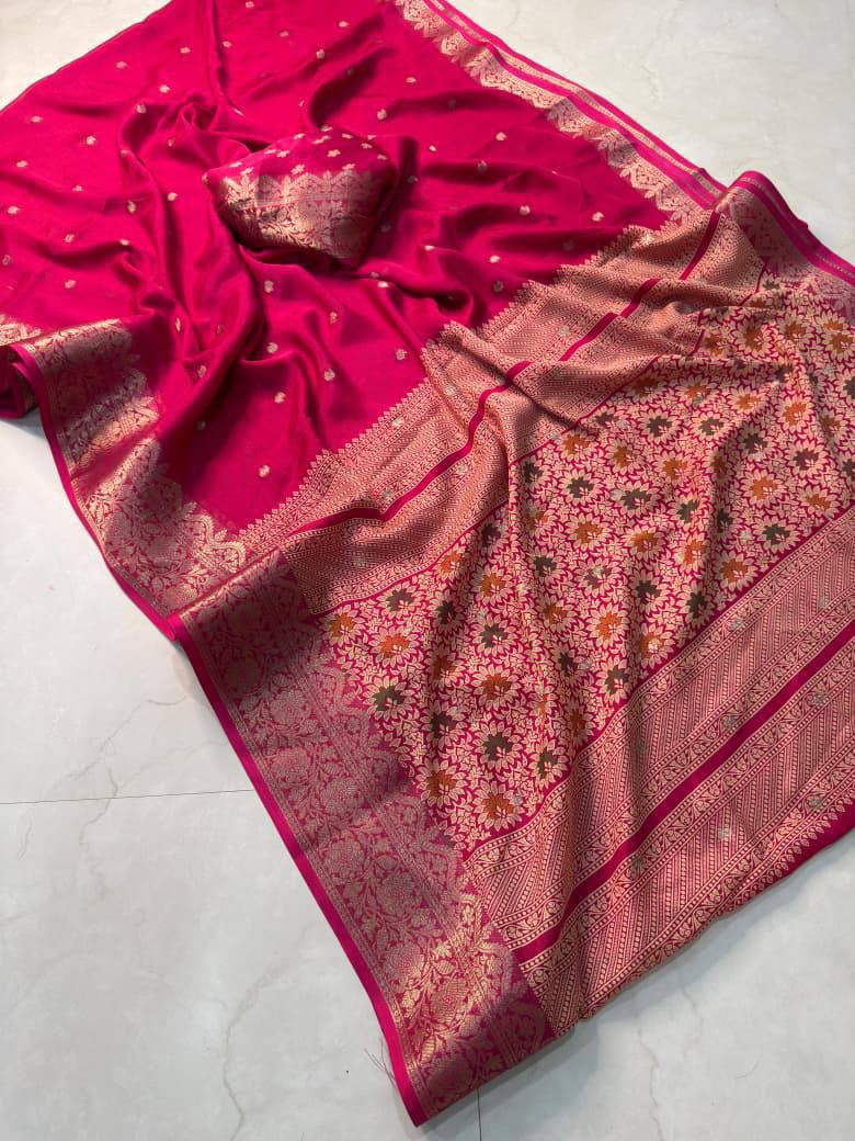 Cutout Premium Creap Silk Saree