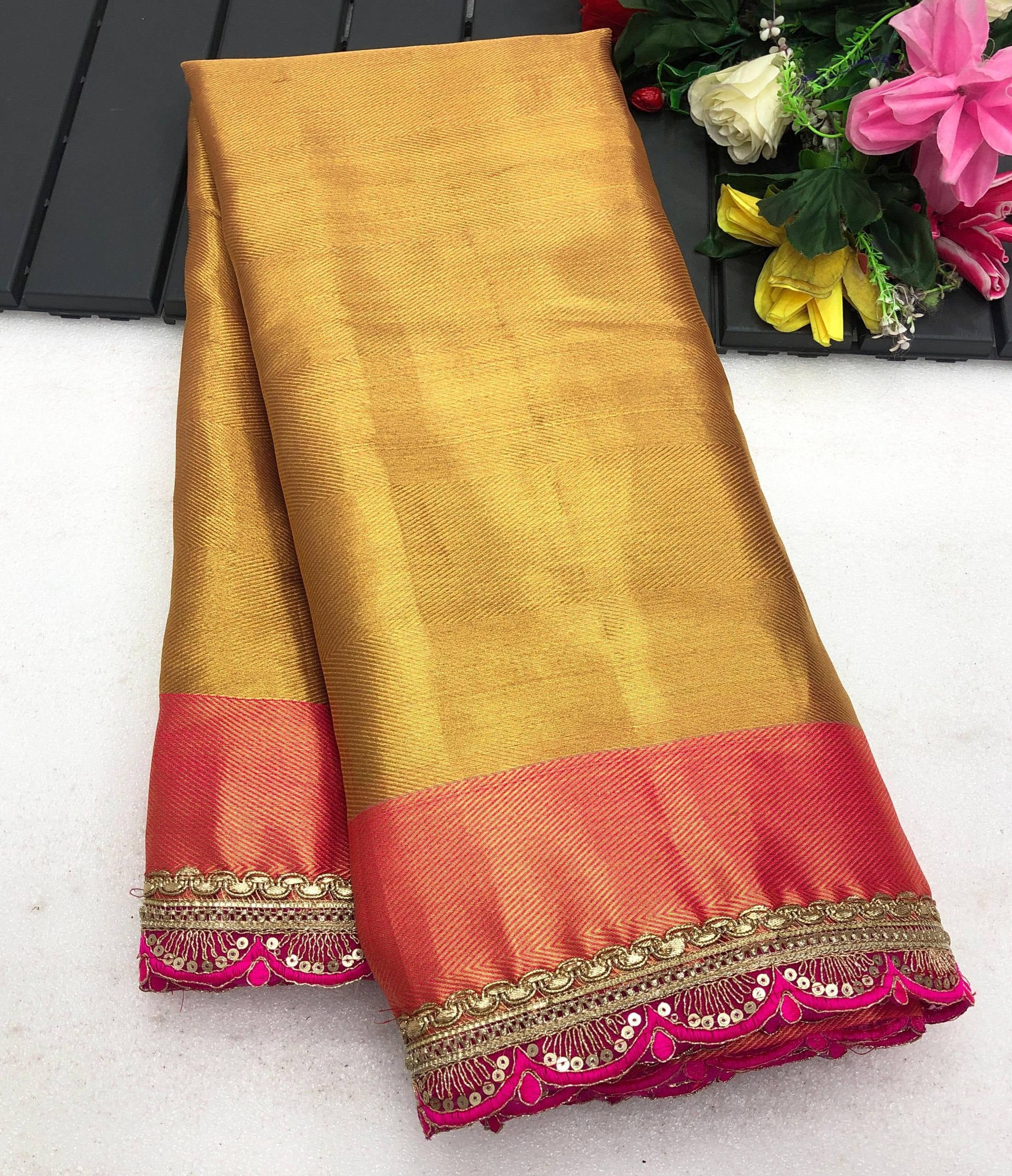 Canton Kanjiviram Silk Zari Weaving Saree