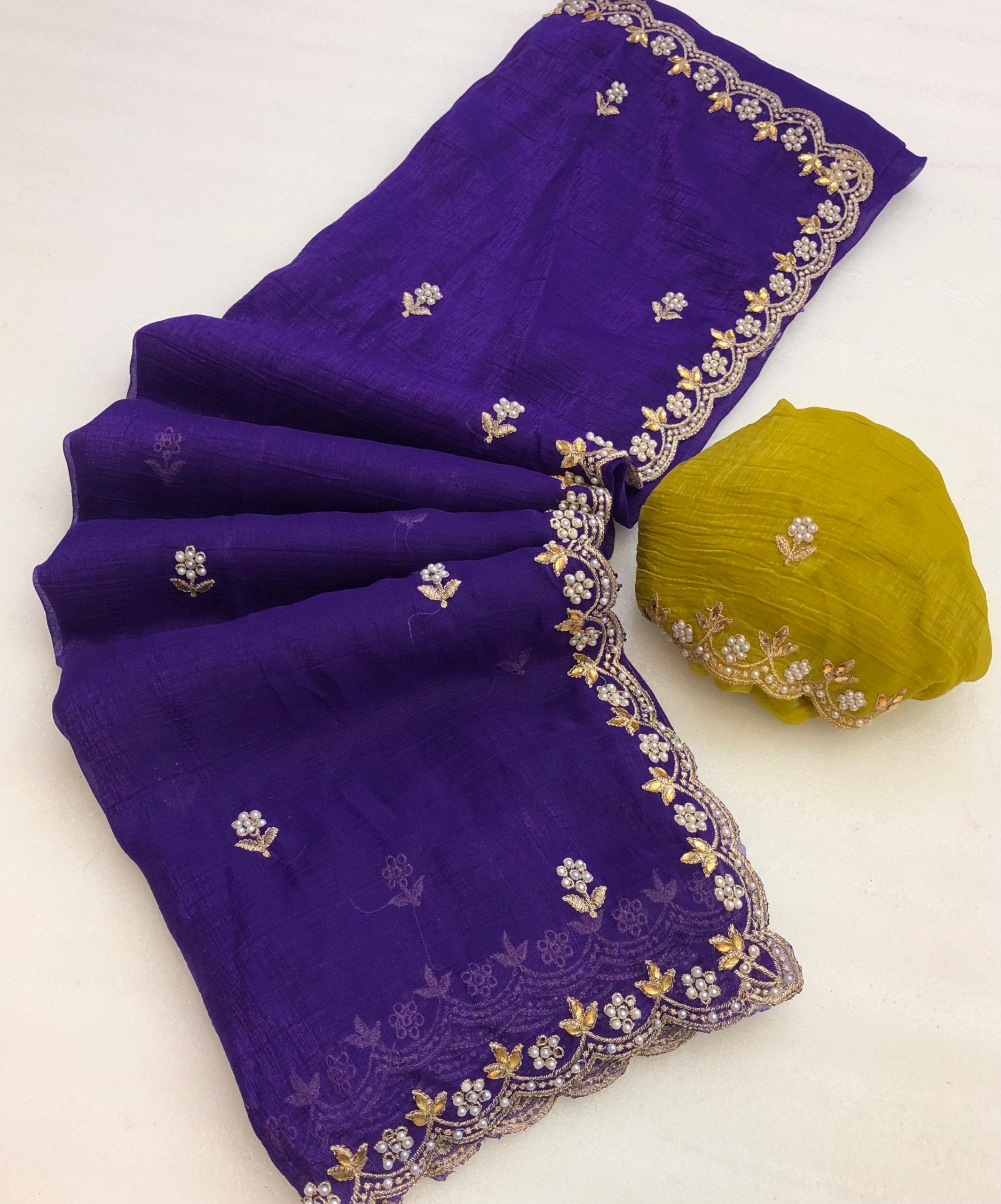 Farima 2 Crunchy Chiffon Crush Silk Saree