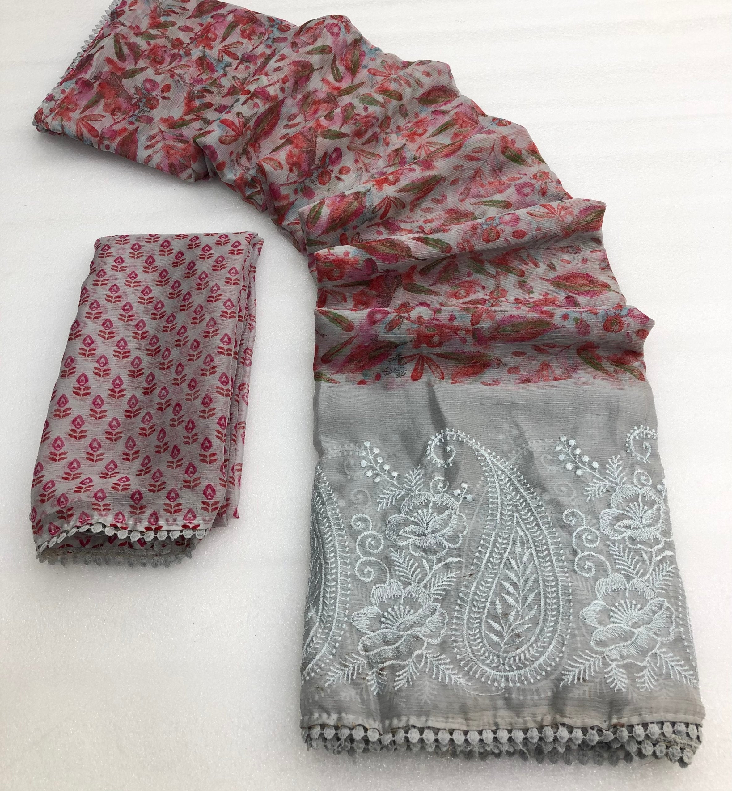 Hawana 2 Chiffon Floral Print With Embroidery Saree