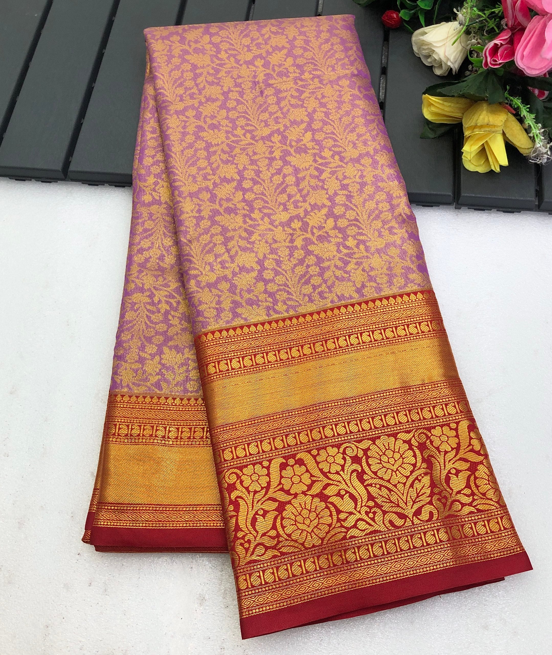 Sumal Kanjivaram pattu saree with Gold Zari Weave Saree