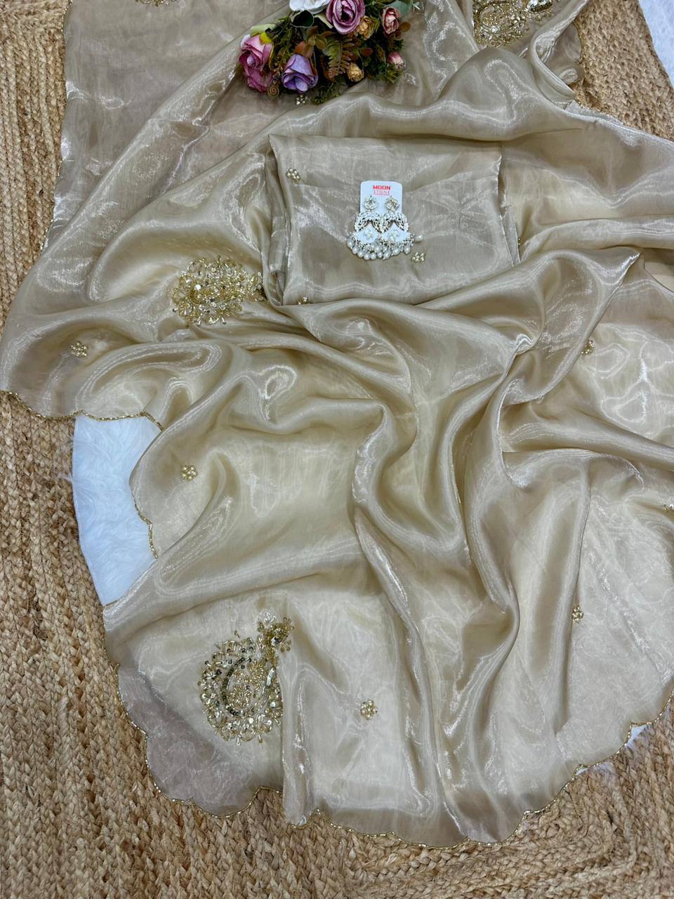 Shipment Smooth Satin Jimmy Choo Saree